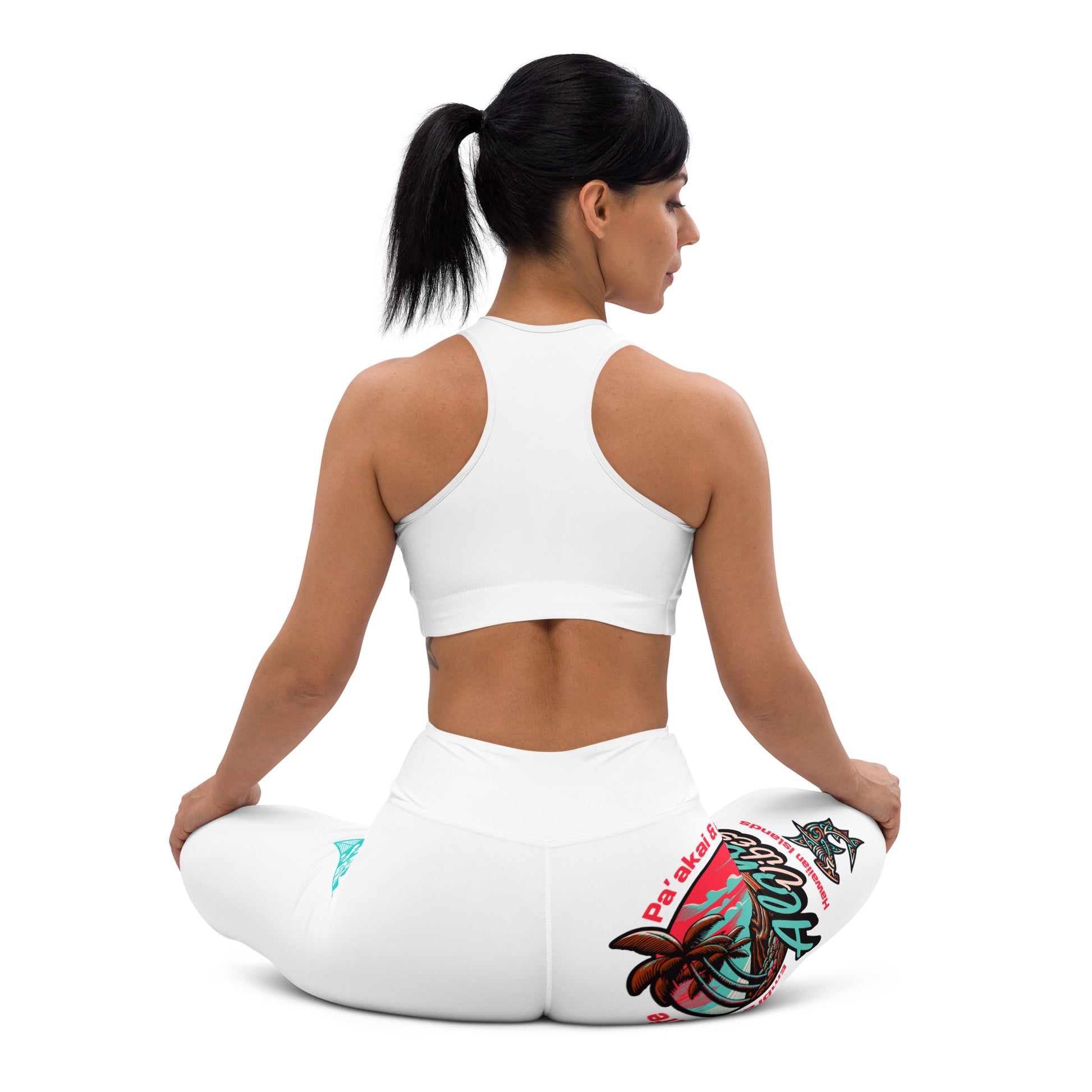 Aloha Vibes (Teal) Yoga Leggings Yoga Leggings Pa'akai & Kukui