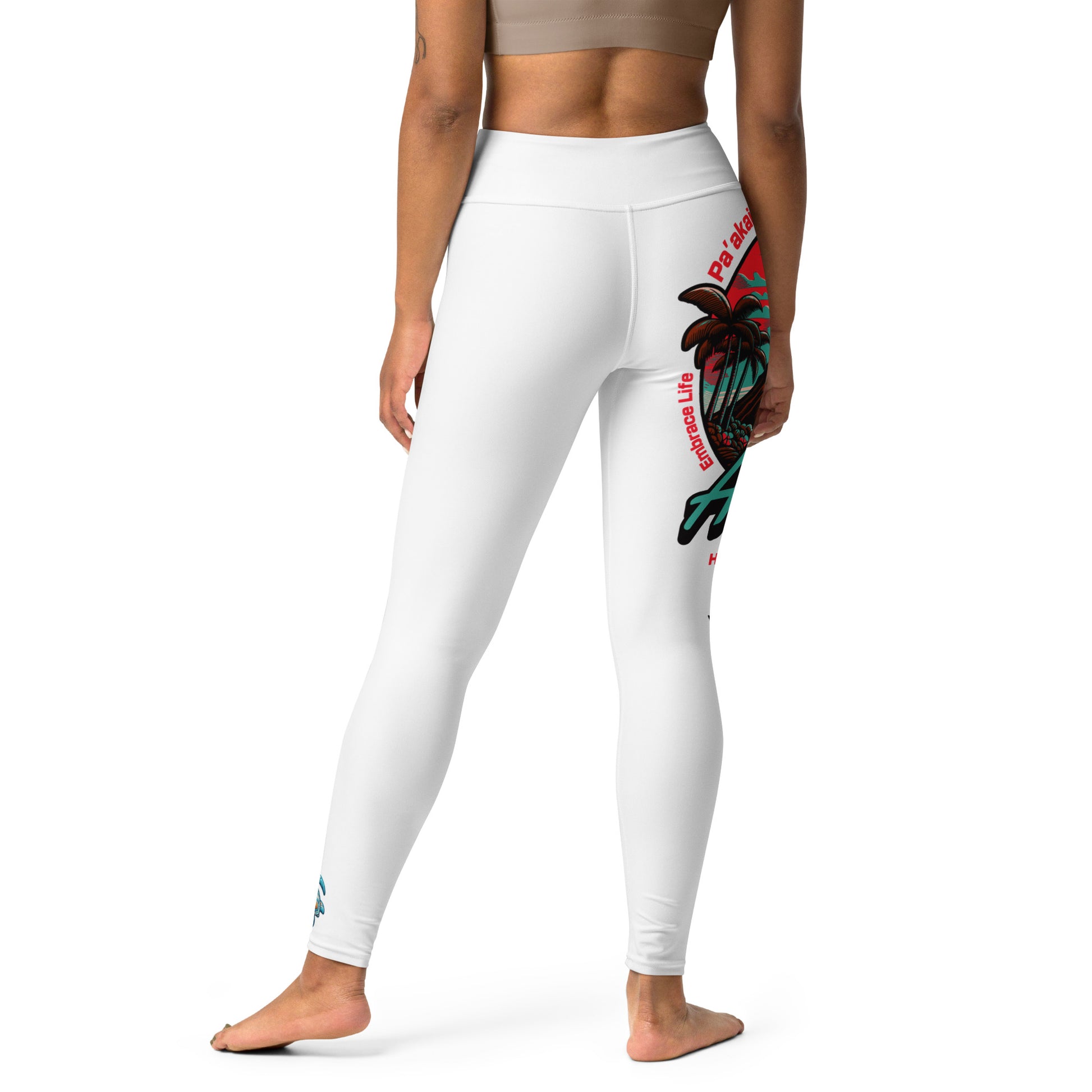 Aloha Vibes (Teal) Yoga Leggings Yoga Leggings Pa'akai & Kukui