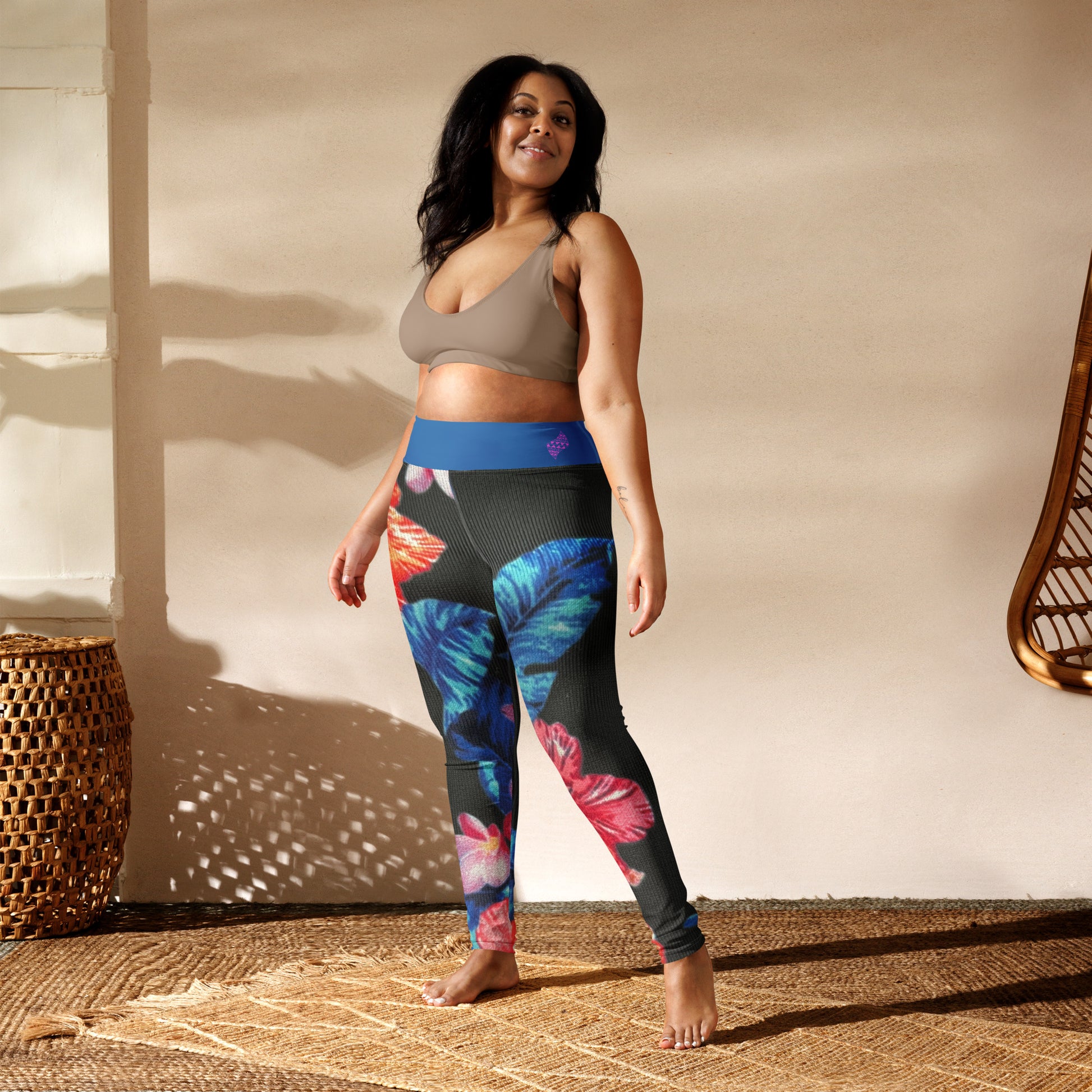 Ho'ōla (To Give Life, To Heal, To Revive) Floral Yoga Leggings Yoga Leggings Pa'akai & Kukui