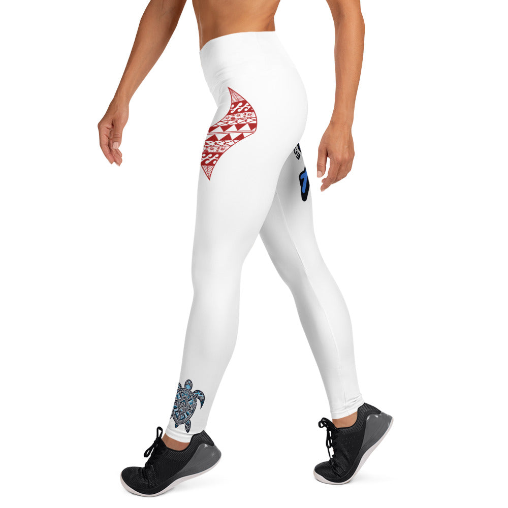 Aloha Vibes (Blue) Yoga Leggings Yoga Leggings Pa'akai & Kukui