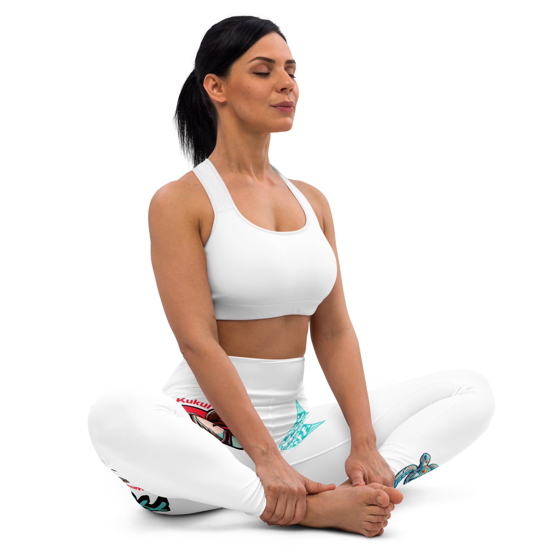 Aloha Vibes (Teal) Yoga Leggings Yoga Leggings Pa'akai & Kukui
