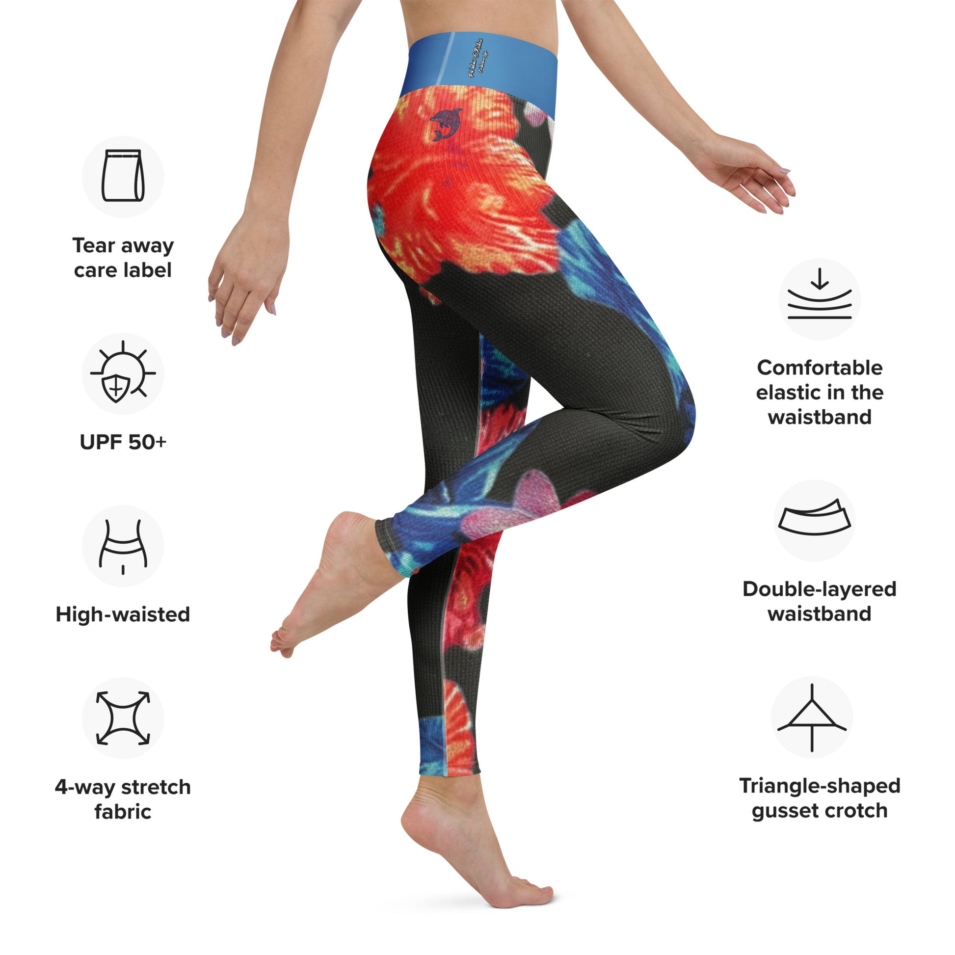 Ho'ōla (To Give Life, To Heal, To Revive) Floral Yoga Leggings Yoga Leggings Pa'akai & Kukui