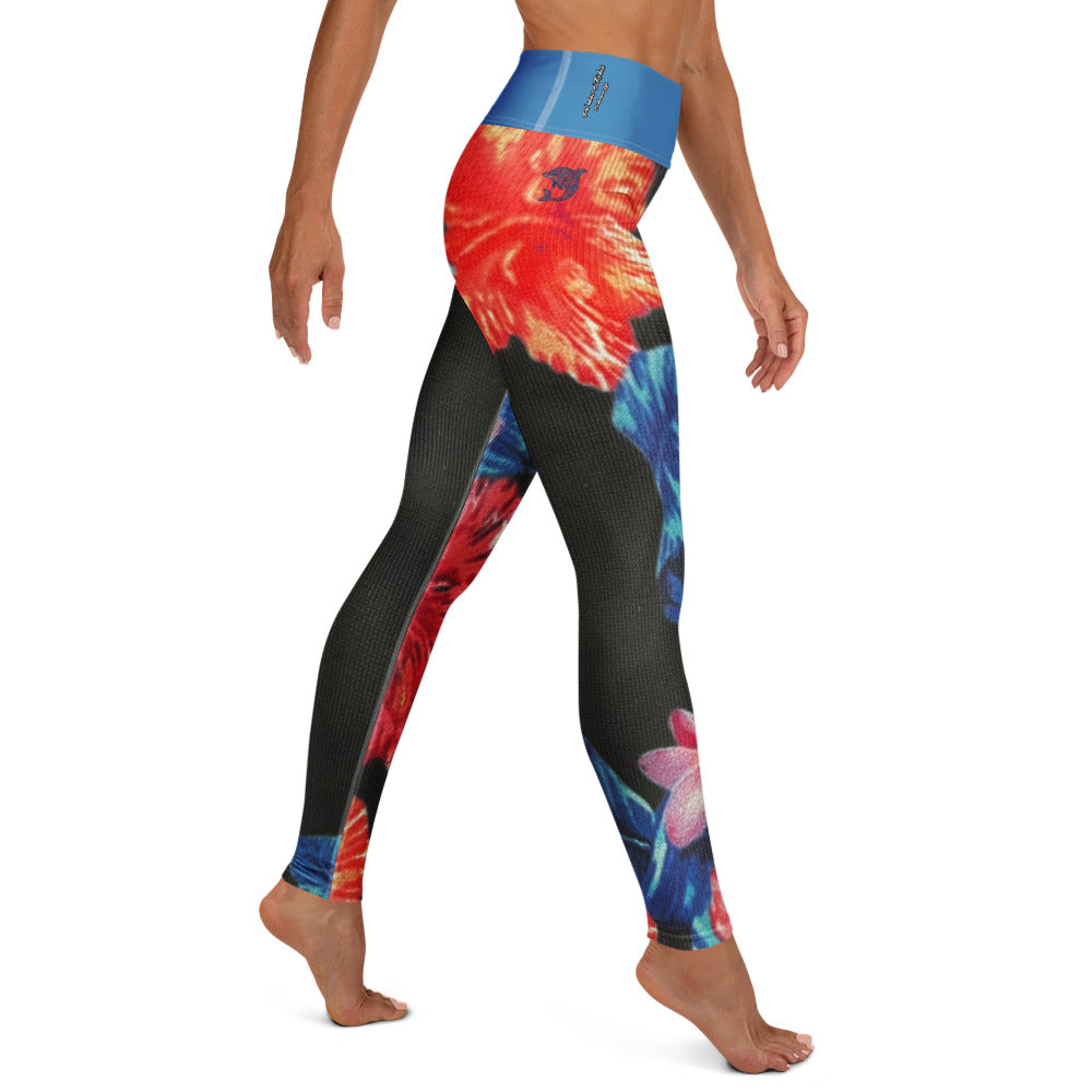 Ho'ōla (To Give Life, To Heal, To Revive) Floral Yoga Leggings Yoga Leggings Pa'akai & Kukui