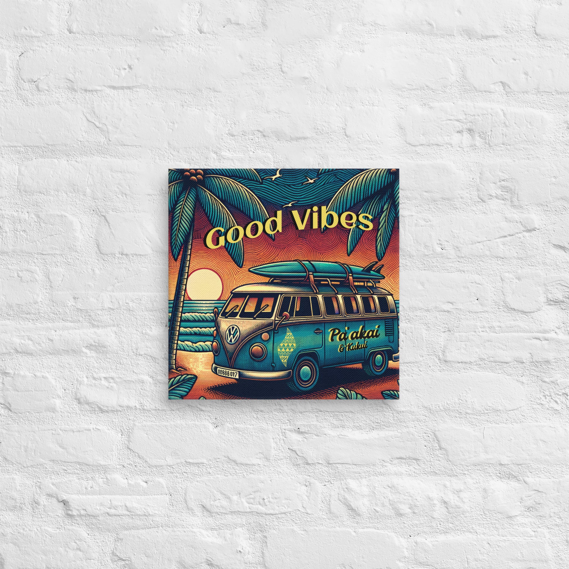 VW Good Vibes Canvas Canvas Pa'akai & Kukui 14″×14″