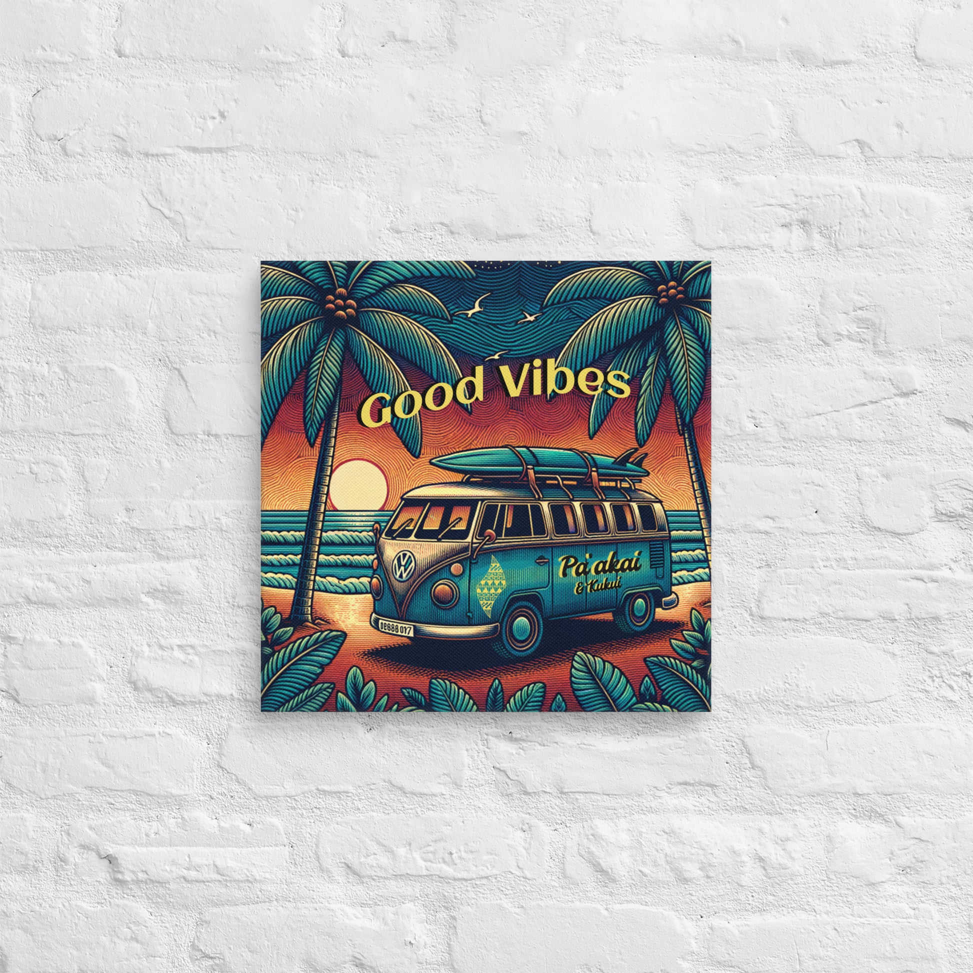 VW Good Vibes Canvas Canvas Pa'akai & Kukui 16″×16″
