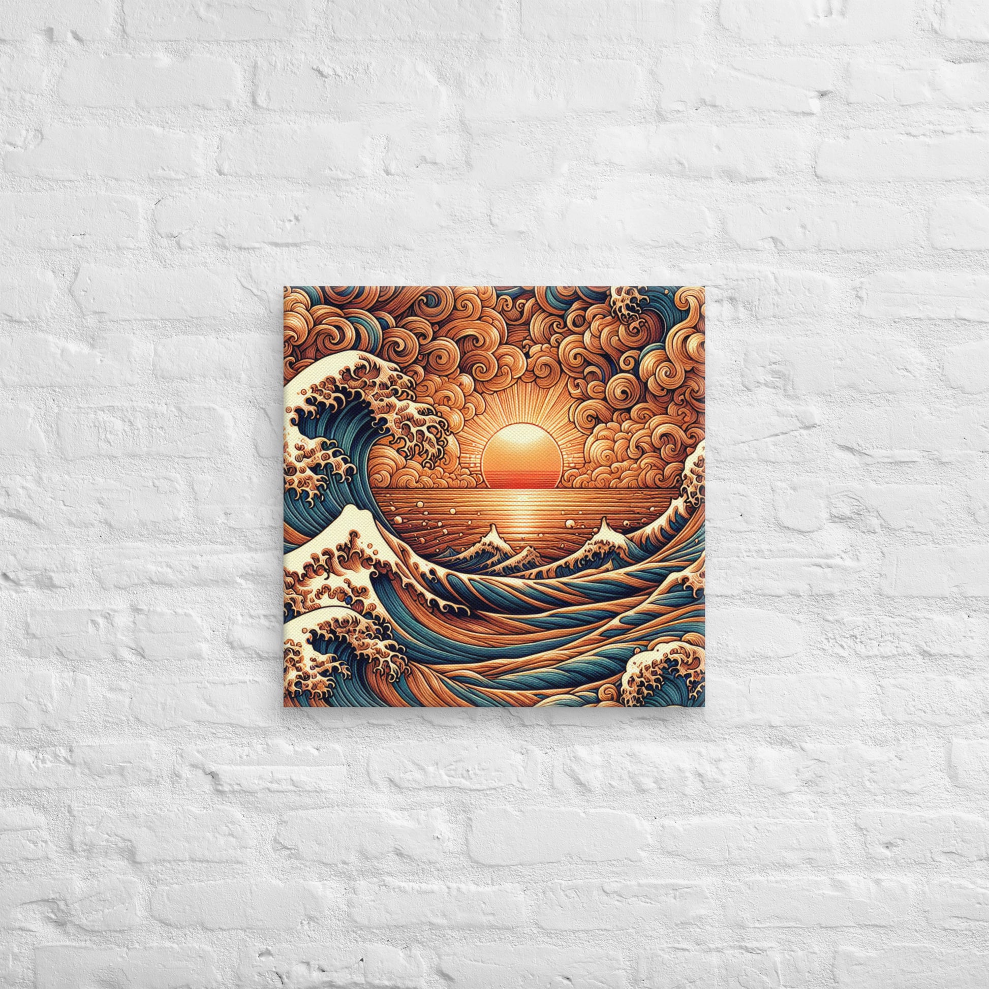 Japanese Wave Art Canvas Canvas Pa'akai & Kukui 20″×20″