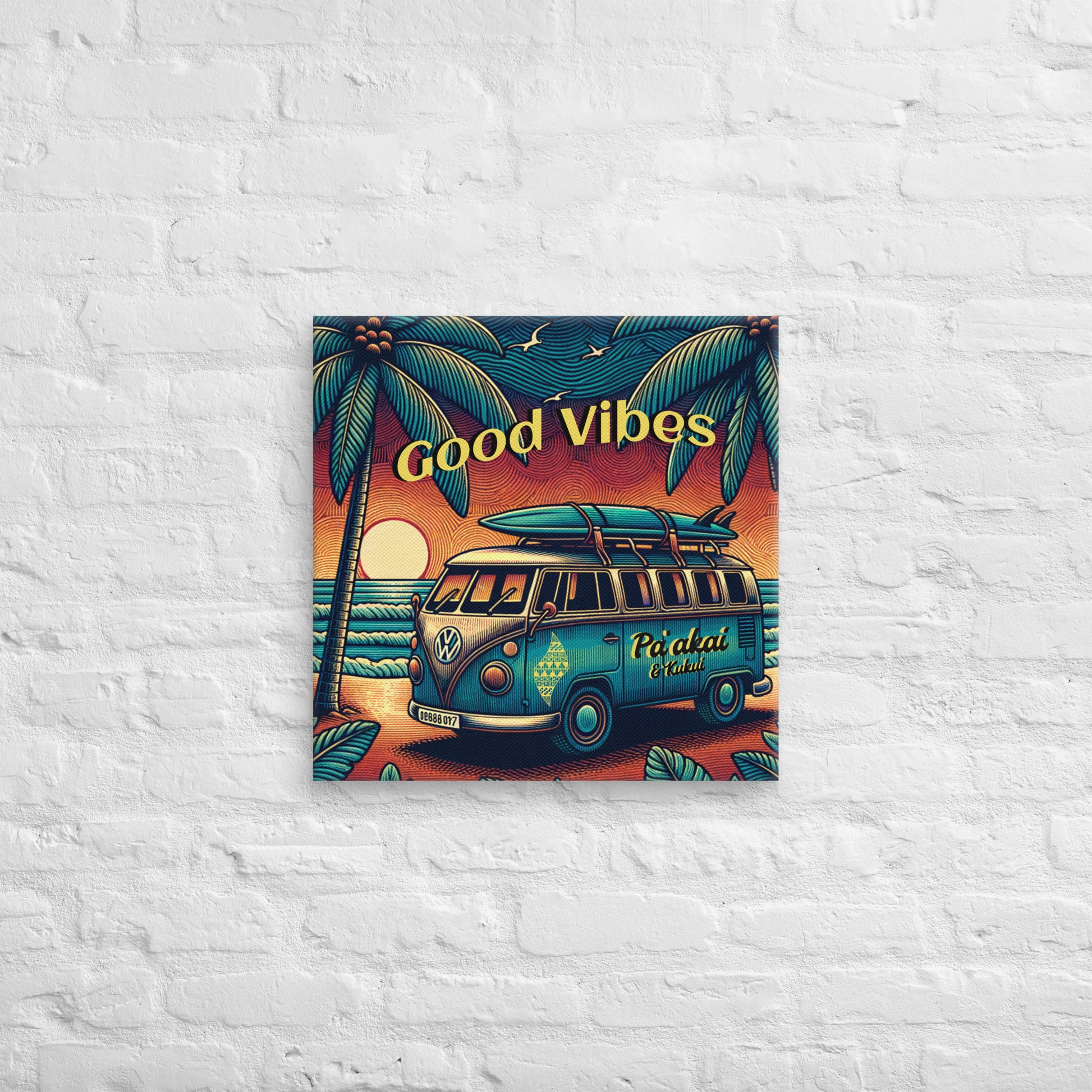 VW Good Vibes Canvas Canvas Pa'akai & Kukui 20″×20″