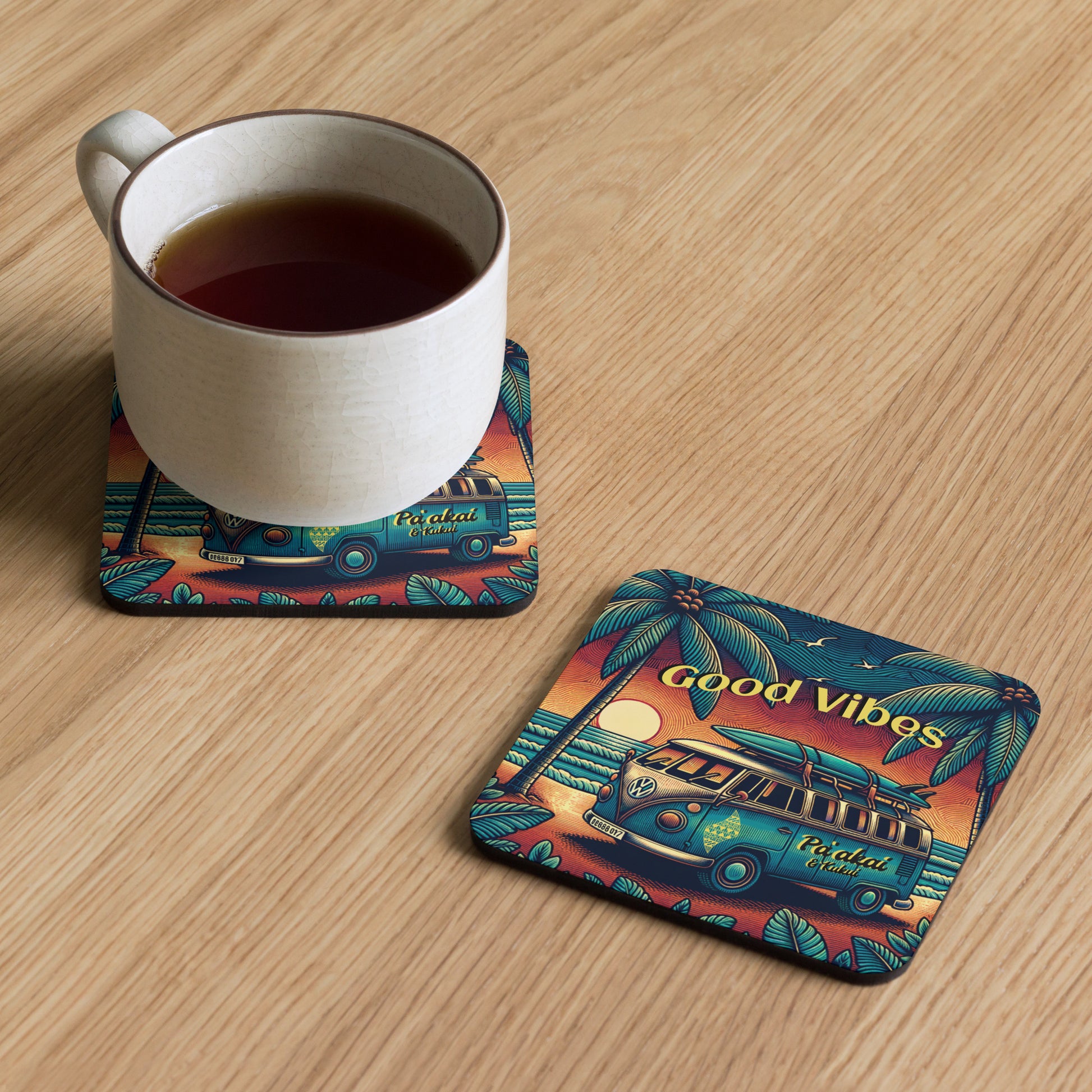 VW Good Vibes Cork-back coaster Coaster Pa'akai & Kukui Default Title