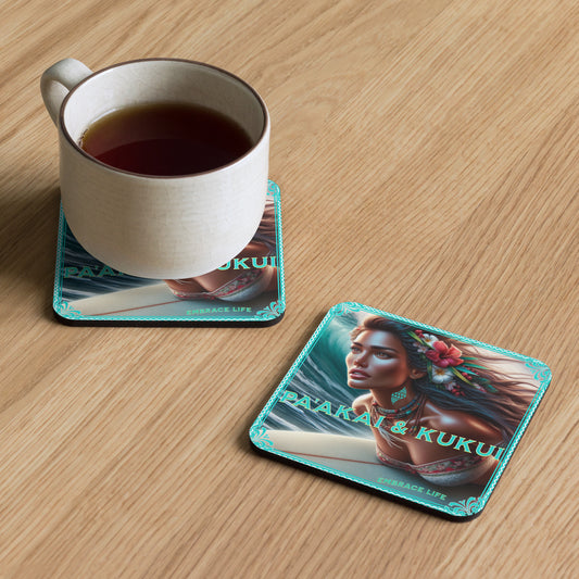 Hawaiian Surfer Chic Cork-back coaster