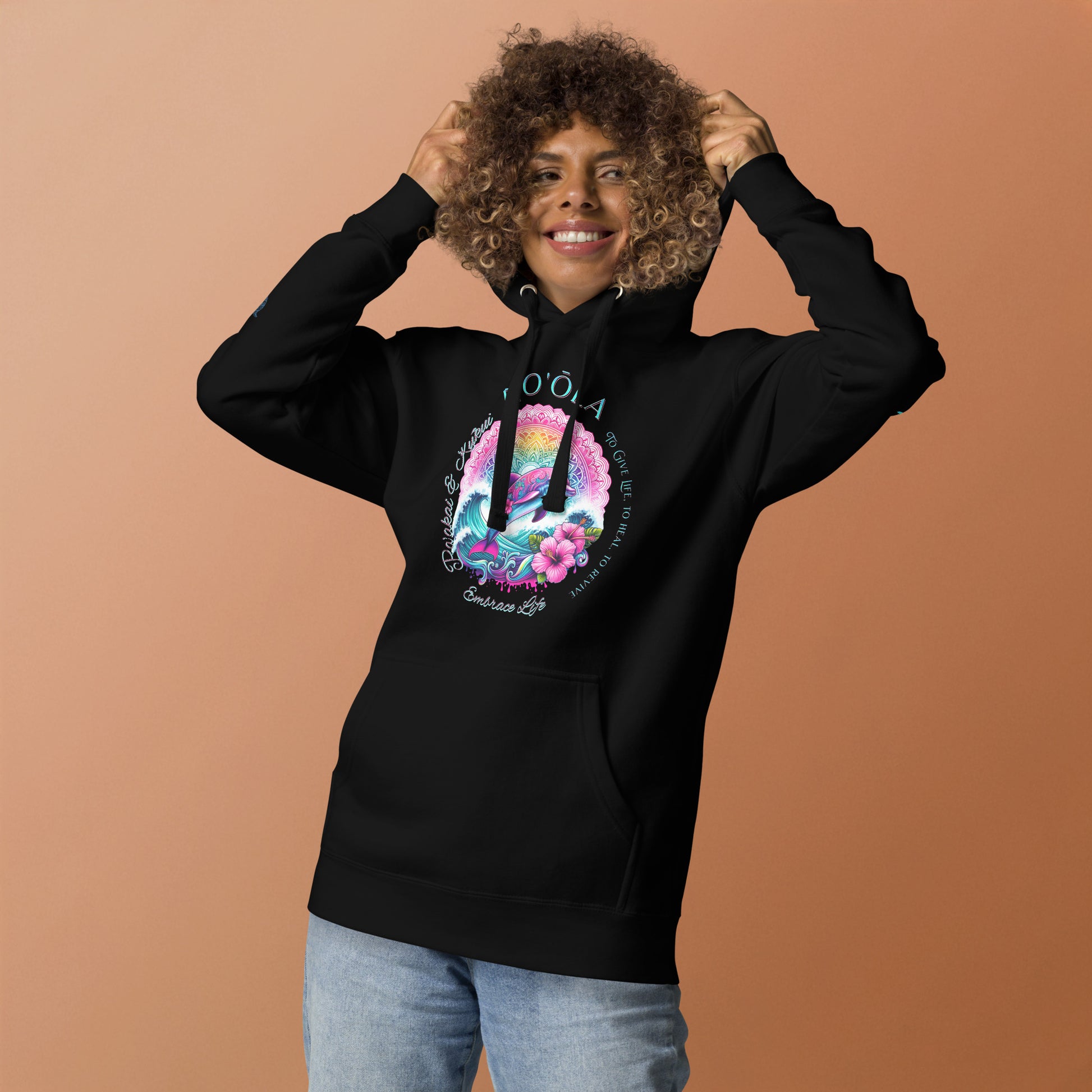 Nāia ʻUhane Hoodie Pullover Hoodie Pa'akai & Kukui
