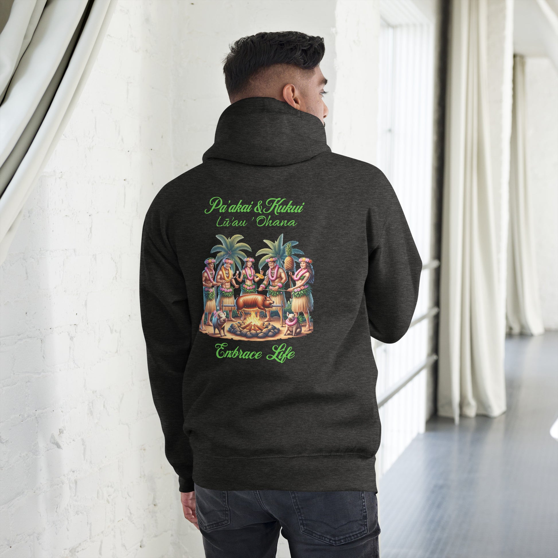 Pa'akai & Kukui Lū'au 'Ohana Hoodie Pa'akai & Kukui Charcoal Heather S