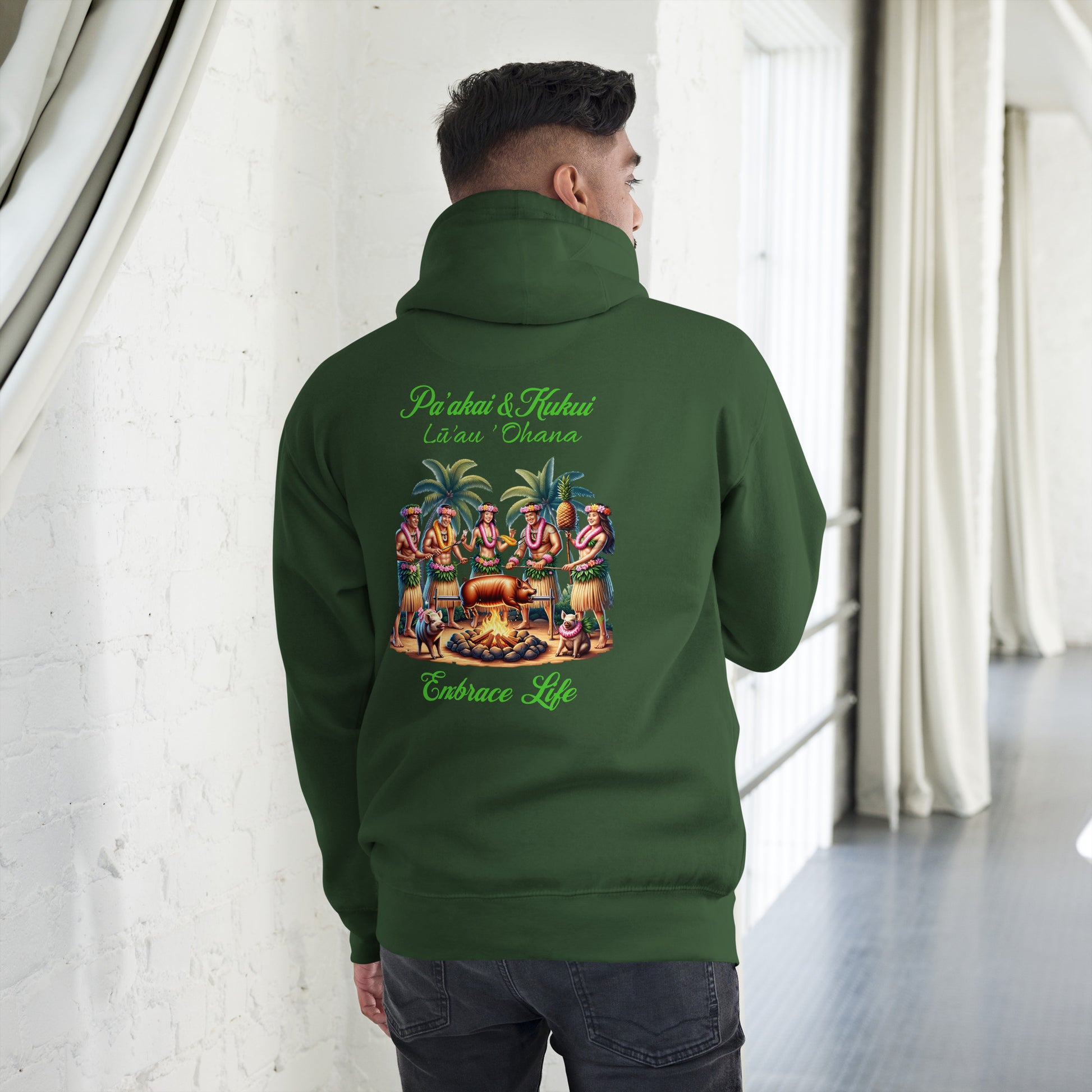 Pa'akai & Kukui Lū'au 'Ohana Hoodie Pa'akai & Kukui Forest Green S