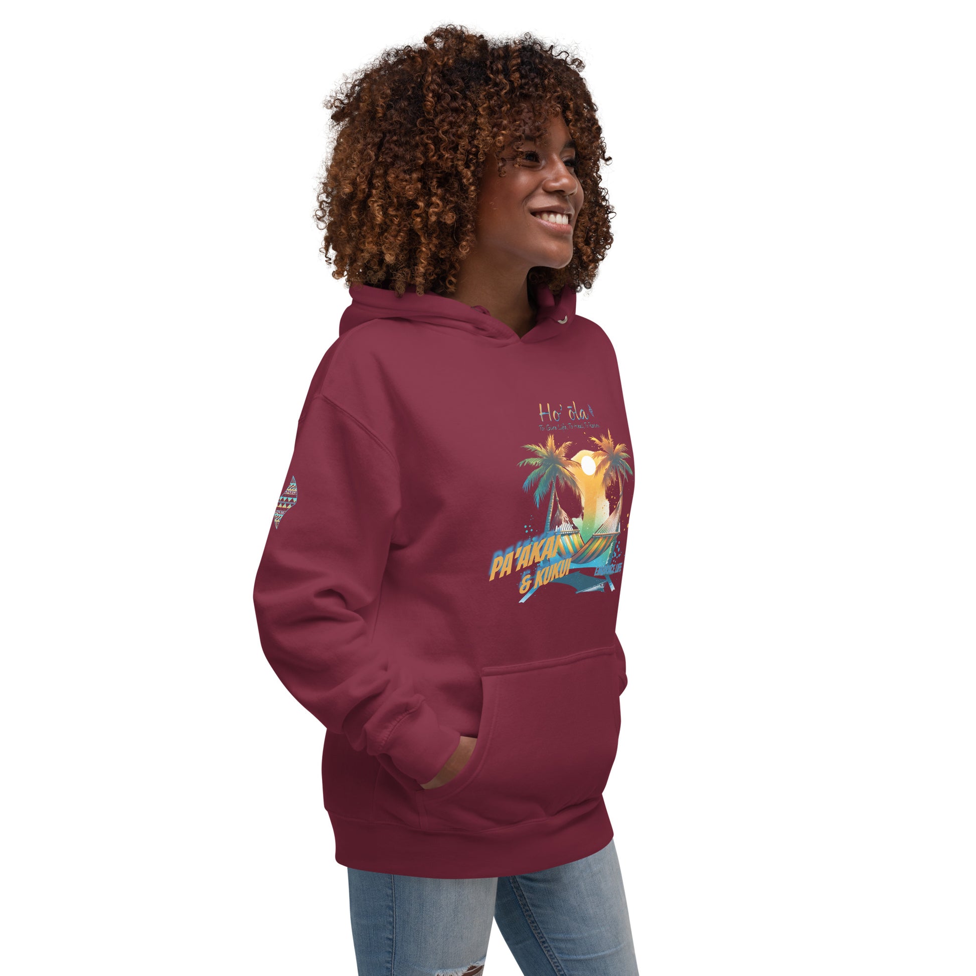 Ke Ola Kahakai Hoodie Pullover Hoodie Pa'akai & Kukui