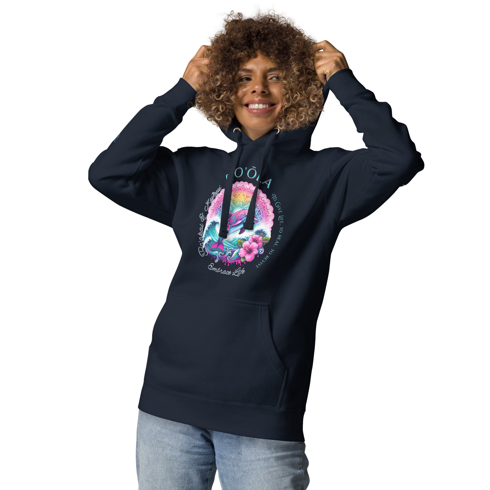 Nāia ʻUhane Hoodie Pullover Hoodie Pa'akai & Kukui