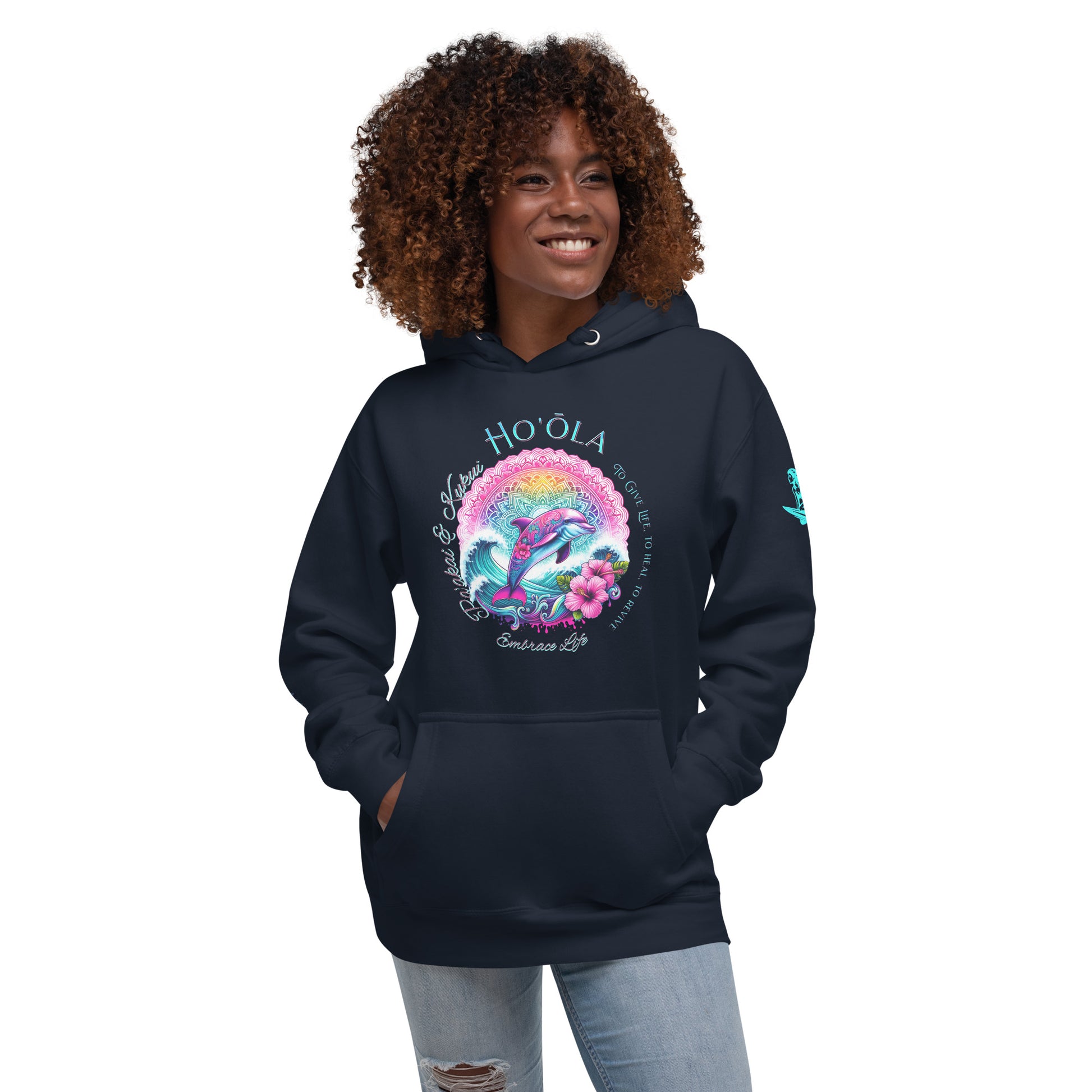 Nāia ʻUhane Hoodie Pullover Hoodie Pa'akai & Kukui