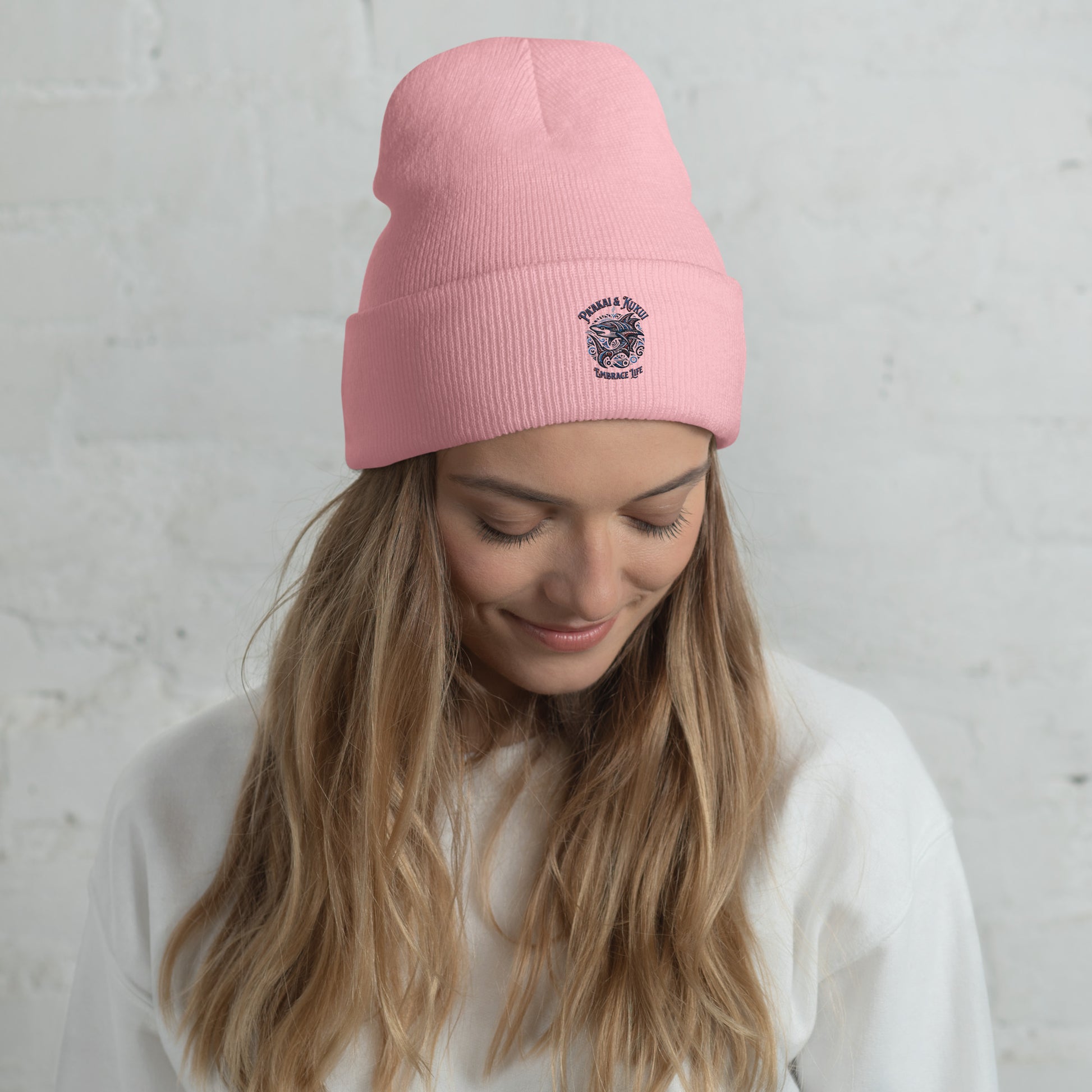 Tribal Shark Cuffed Beanie Beanie Pa'akai & Kukui