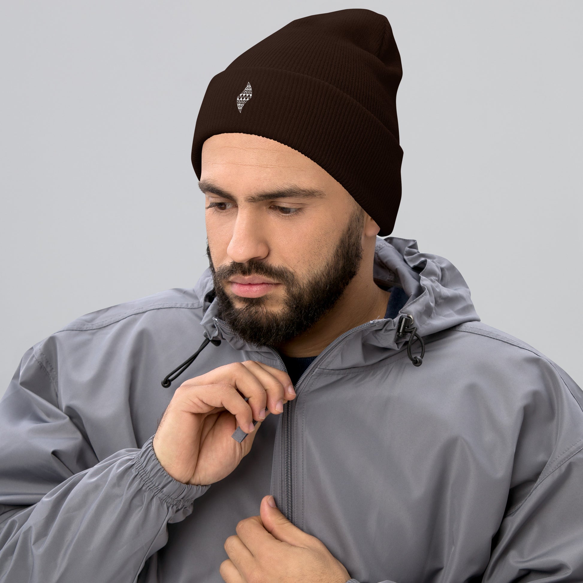Pa'akai& Kukui Logo (white) Cuffed Beanie Beanie Pa'akai & Kukui