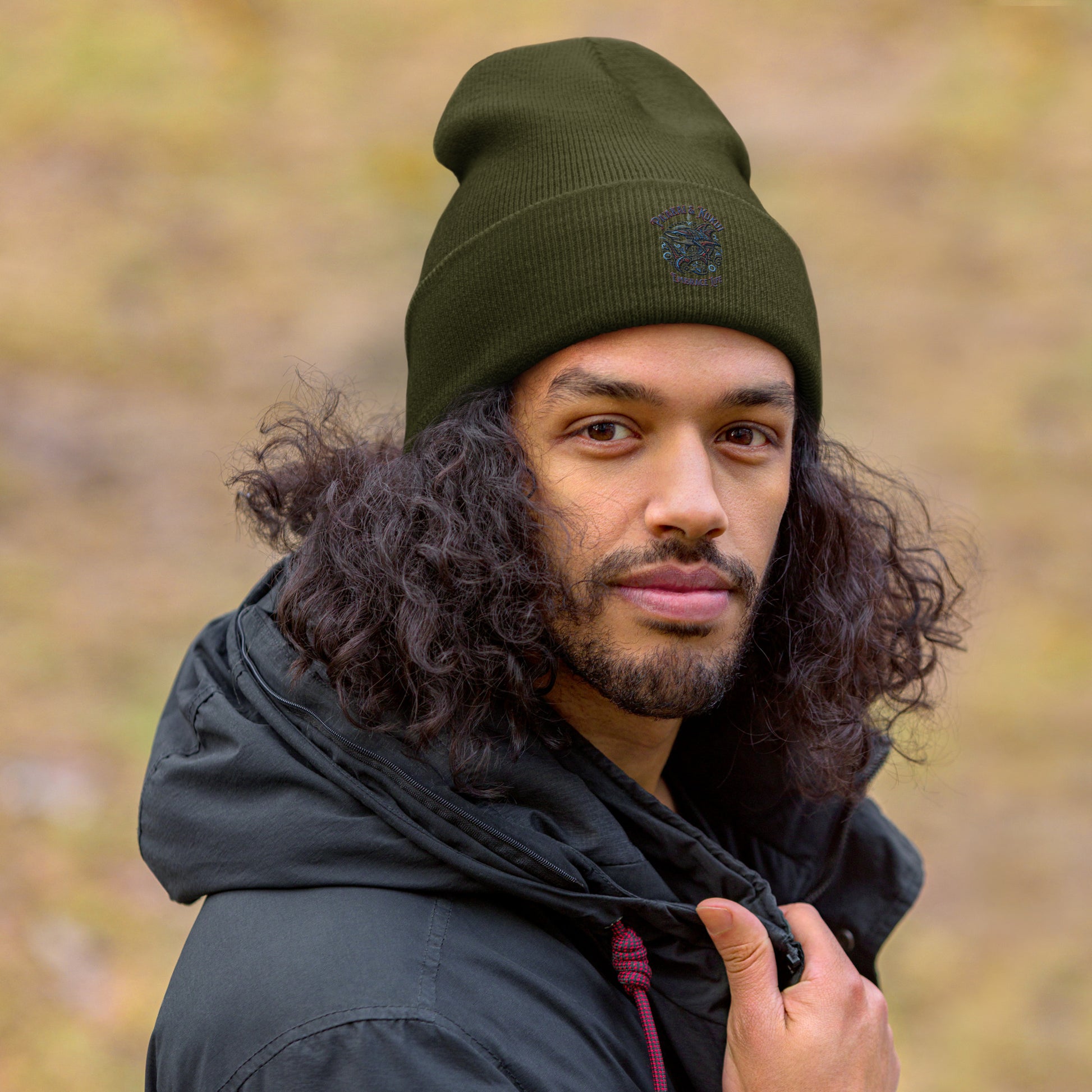 Tribal Shark Cuffed Beanie Beanie Pa'akai & Kukui