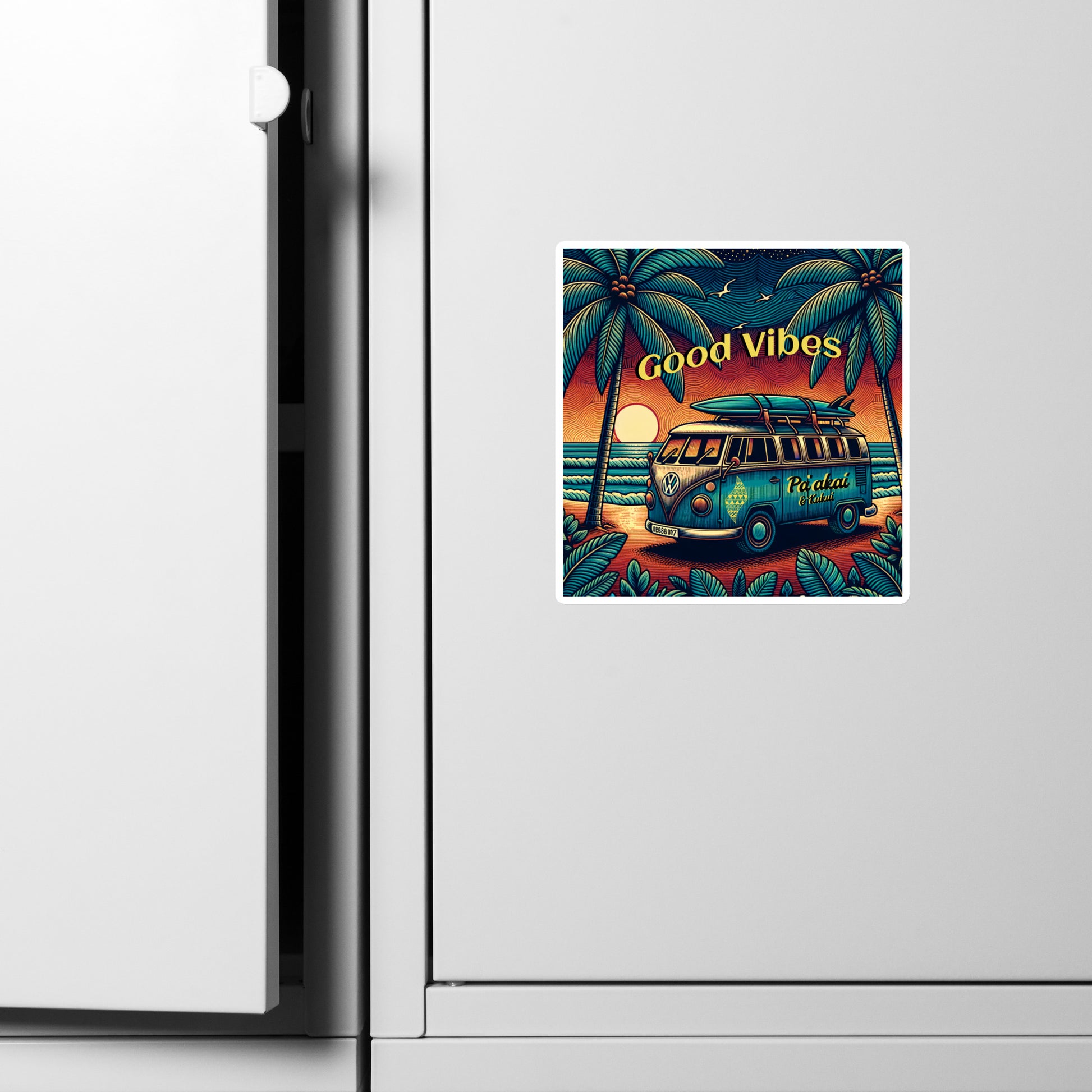 VW Good Vibes Magnet Magnet Pa'akai & Kukui 6″×6″
