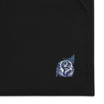 Hula Girl Vibes sherpa blanket Throw Blanket Pa'akai & Kukui Black