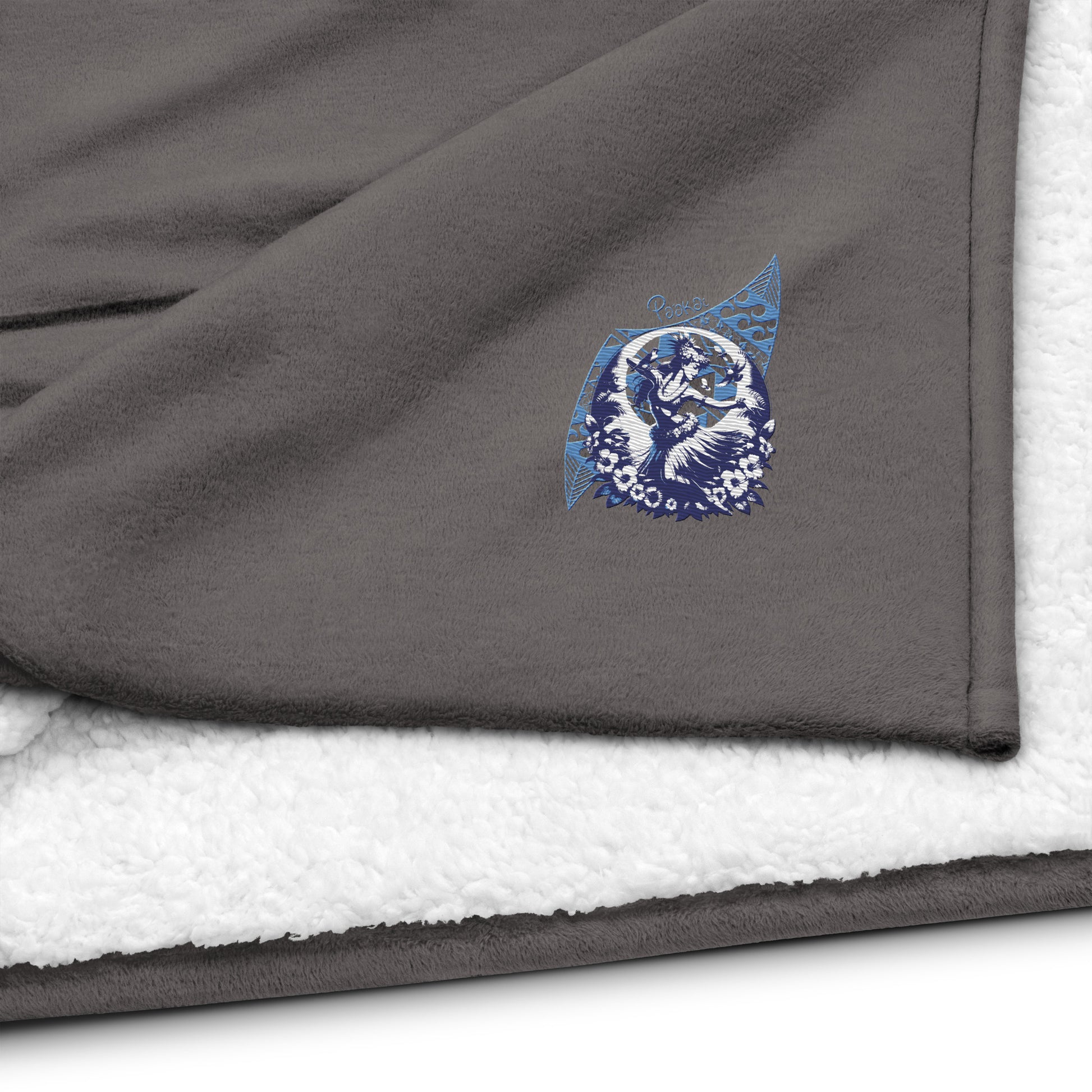 Hula Girl Vibes sherpa blanket Throw Blanket Pa'akai & Kukui