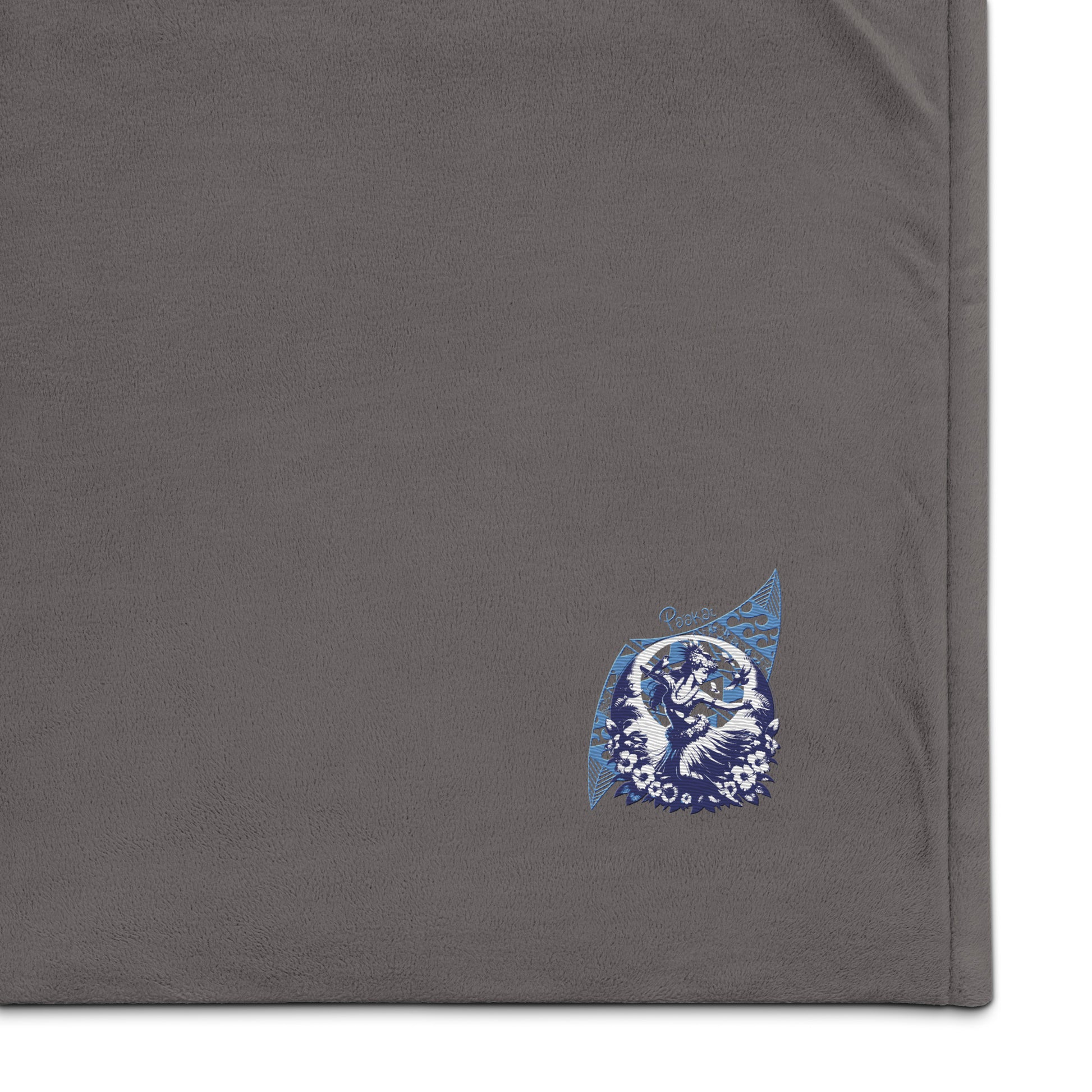 Hula Girl Vibes sherpa blanket Throw Blanket Pa'akai & Kukui Heather Grey