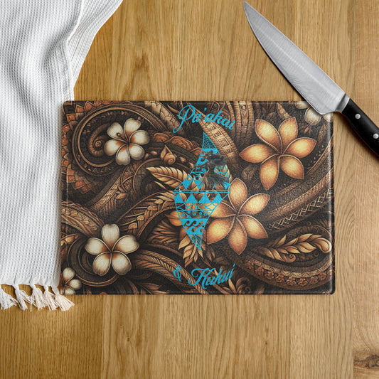 Lū'au 'Ohana Glass cutting board