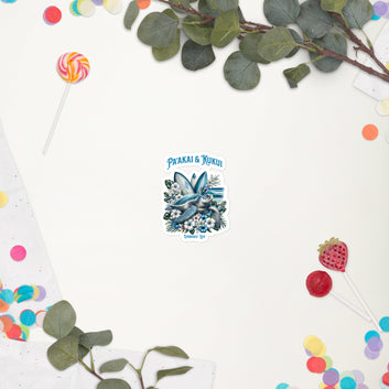 Blue Sea Turtle Bubble-free stickers