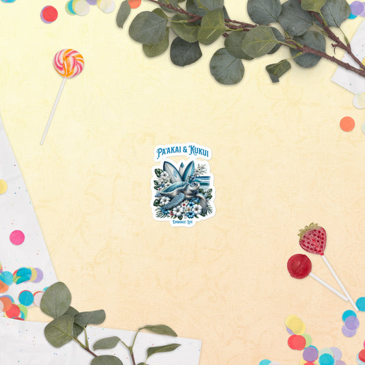 Blue Sea Turtle Bubble-free stickers
