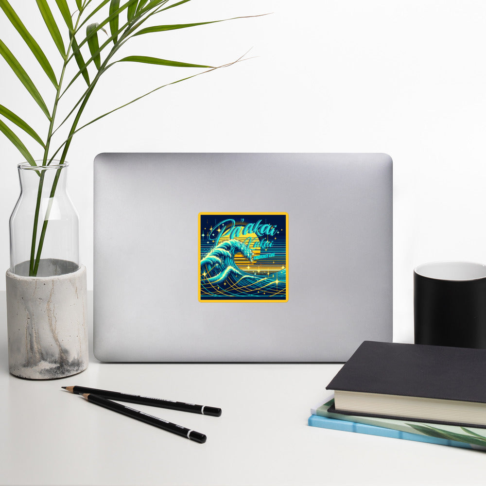 Blue Waves Bubble-free stickers Sticker Pa'akai & Kukui 4″×4″