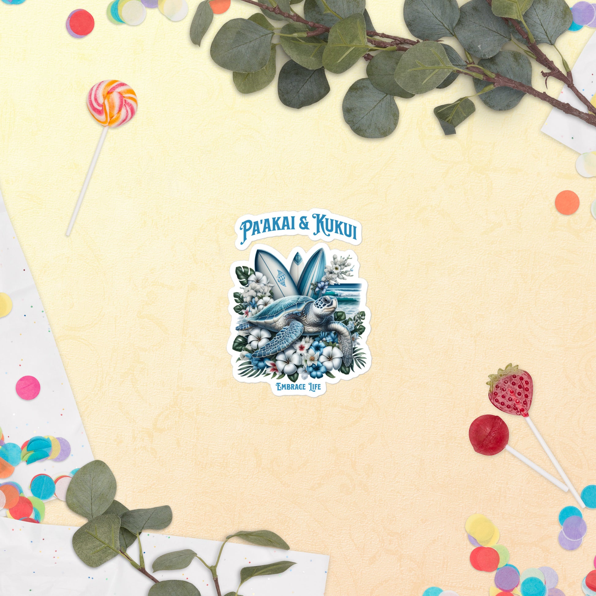 Blue Sea Turtle Bubble-free stickers Sticker Pa'akai & Kukui