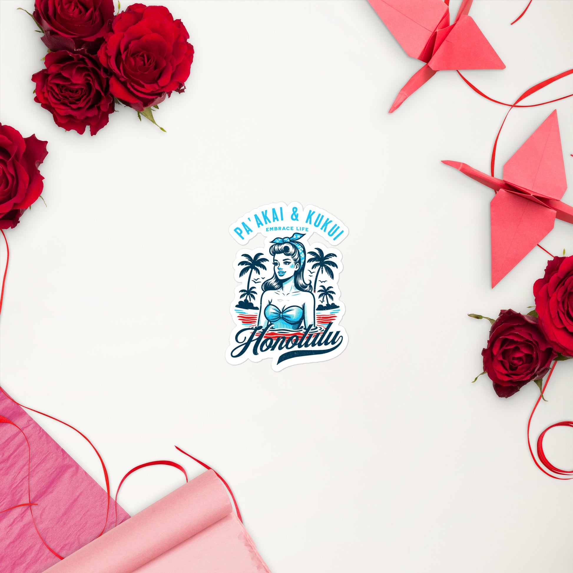 Honolulu Sticker Sticker Pa'akai & Kukui 4″×4″