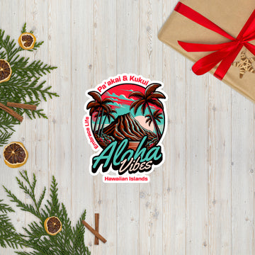 Aloha Vibes (Teal) Bubble-free stickers Sticker Pa'akai & Kukui 5.5″×5.5″