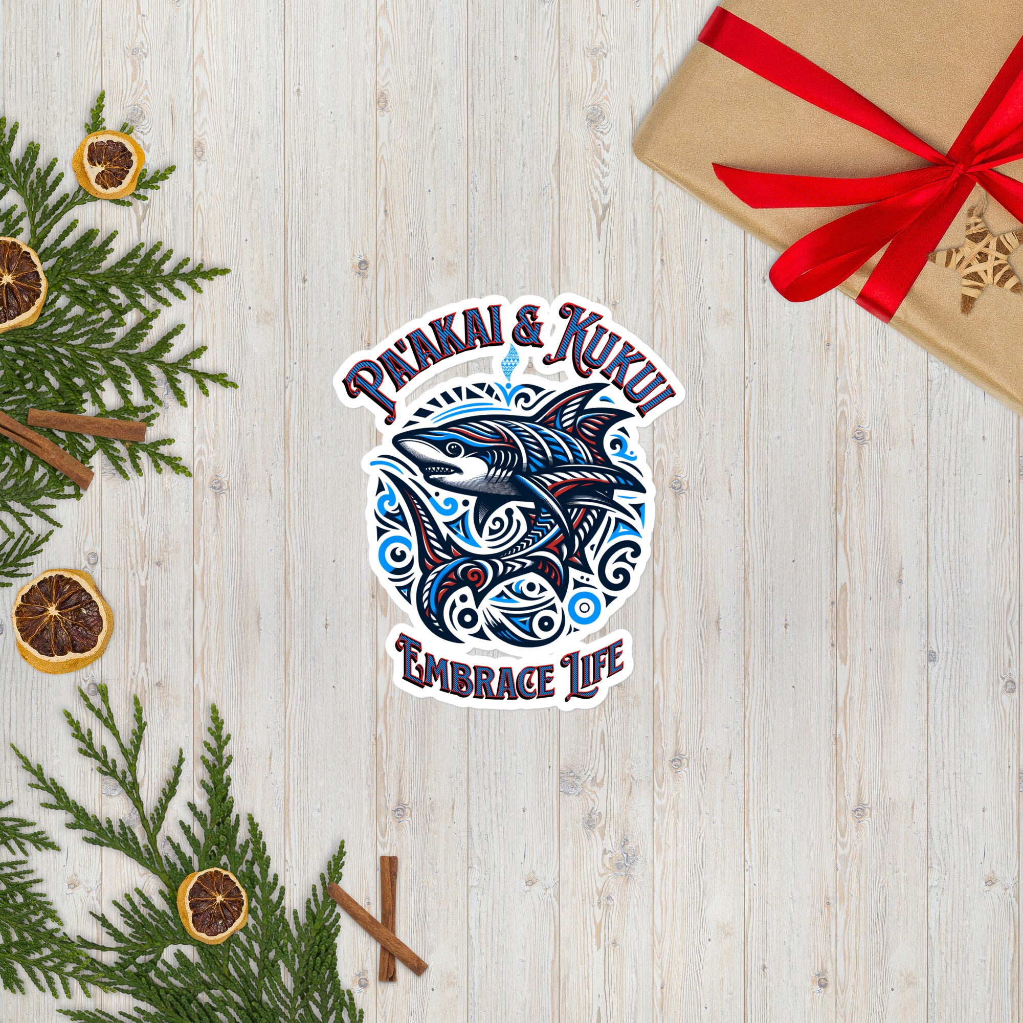 Tribal Shark Bubble-free stickers Sticker Pa'akai & Kukui 5.5″×5.5″