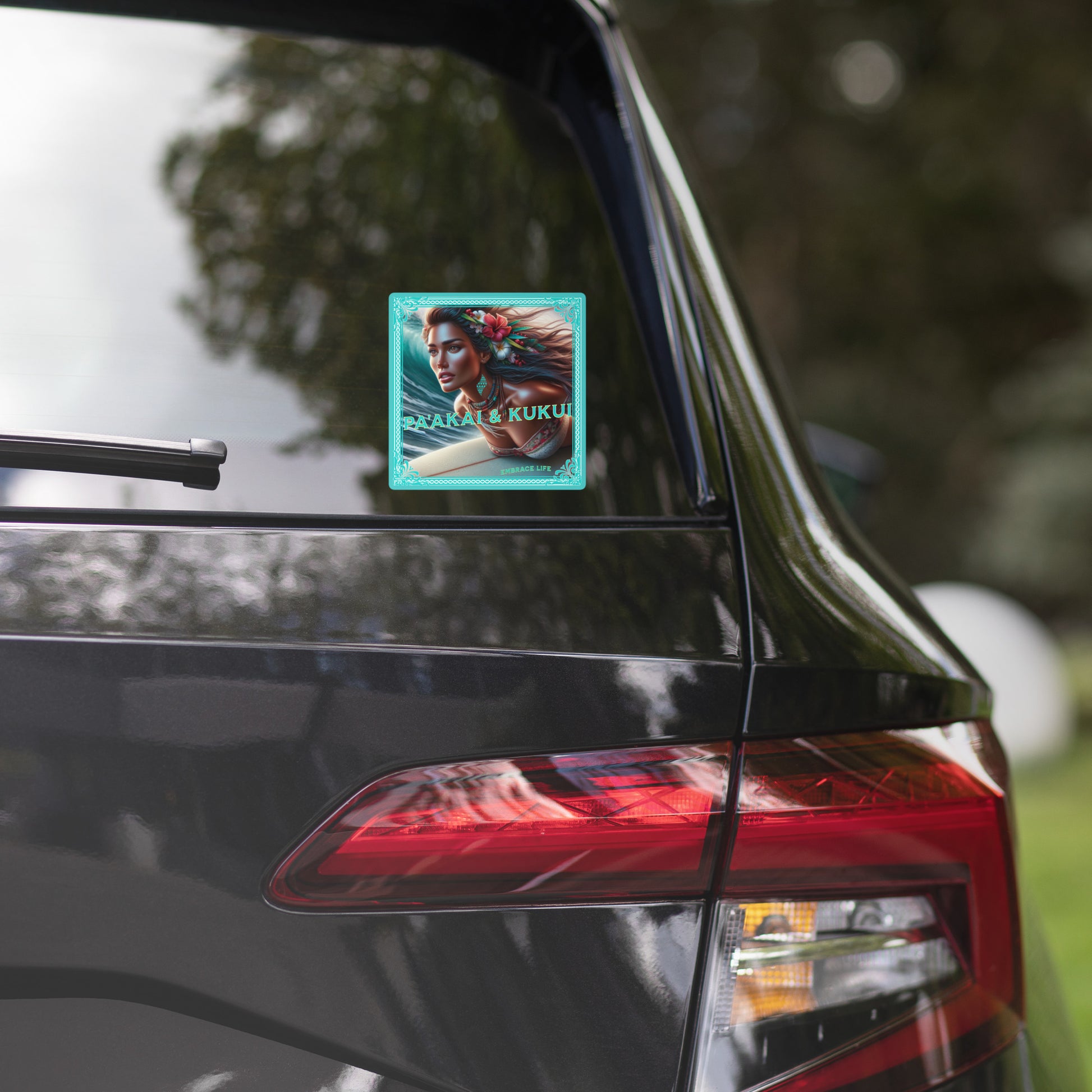 Hawaiian Surfer Chic Bubble-free stickers Sticker Pa'akai & Kukui 5.5″×5.5″