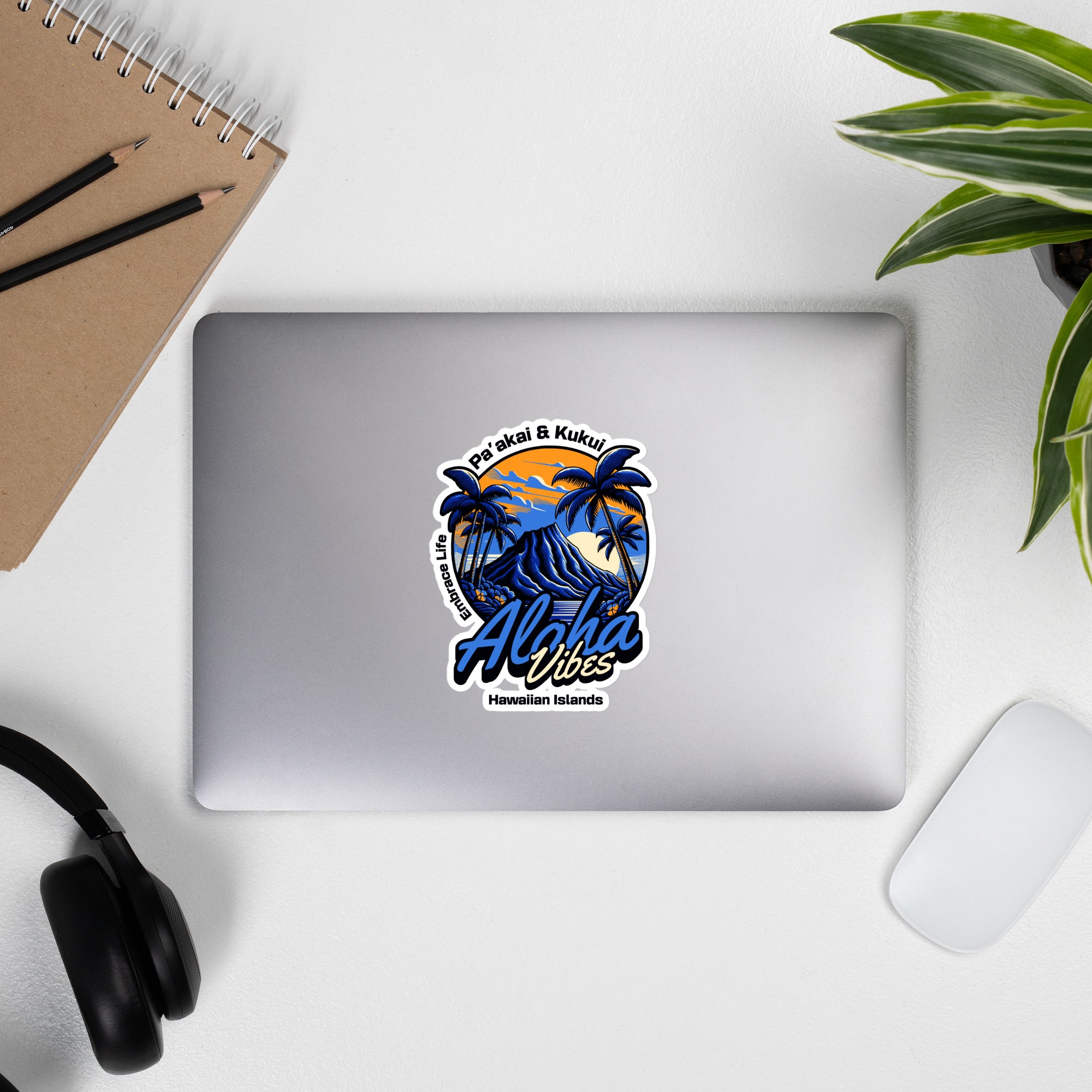 Aloha Vibes (Blue) Bubble-free stickers Sticker Pa'akai & Kukui 5.5″×5.5″