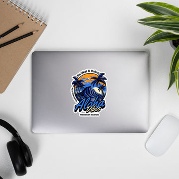 Aloha Vibes (Blue) Bubble-free stickers Sticker Pa'akai & Kukui 5.5″×5.5″