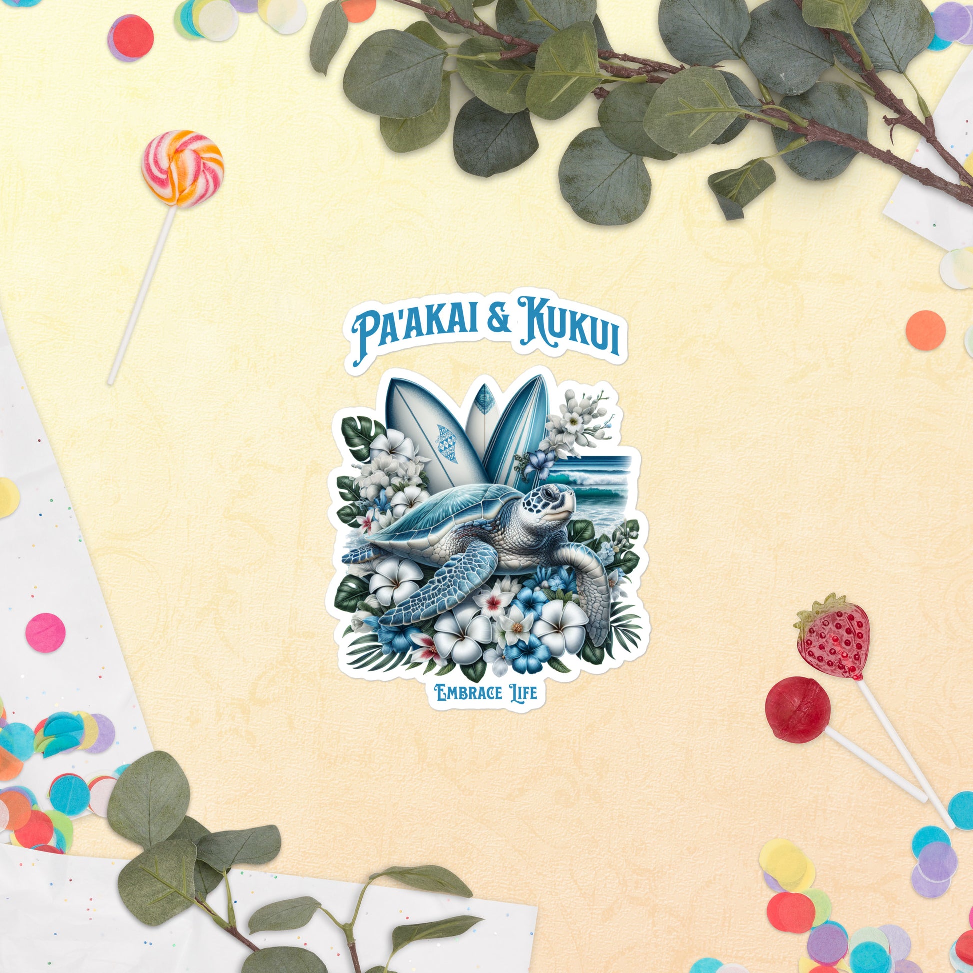 Blue Sea Turtle Bubble-free stickers Sticker Pa'akai & Kukui