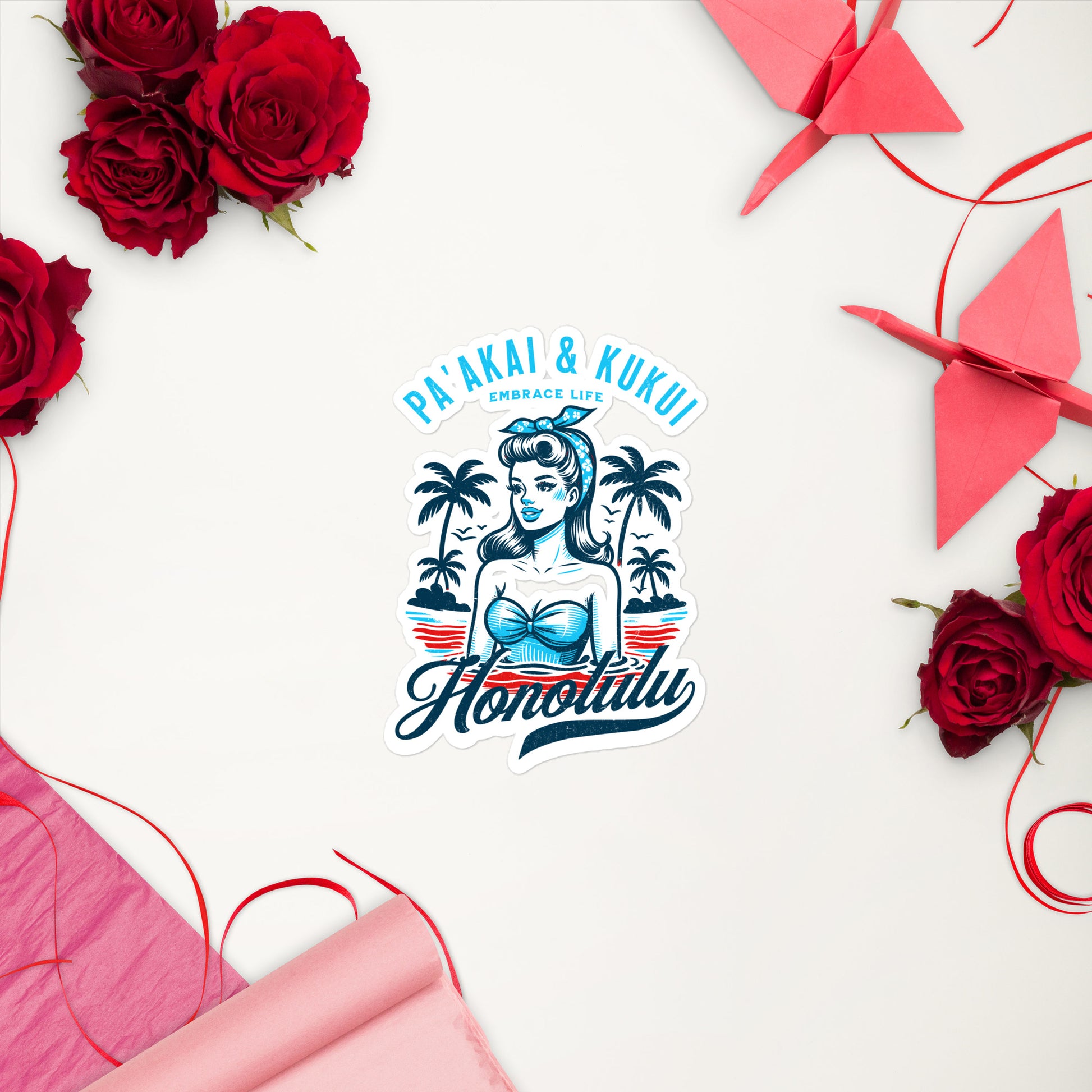 Honolulu Sticker Sticker Pa'akai & Kukui 5.5″×5.5″