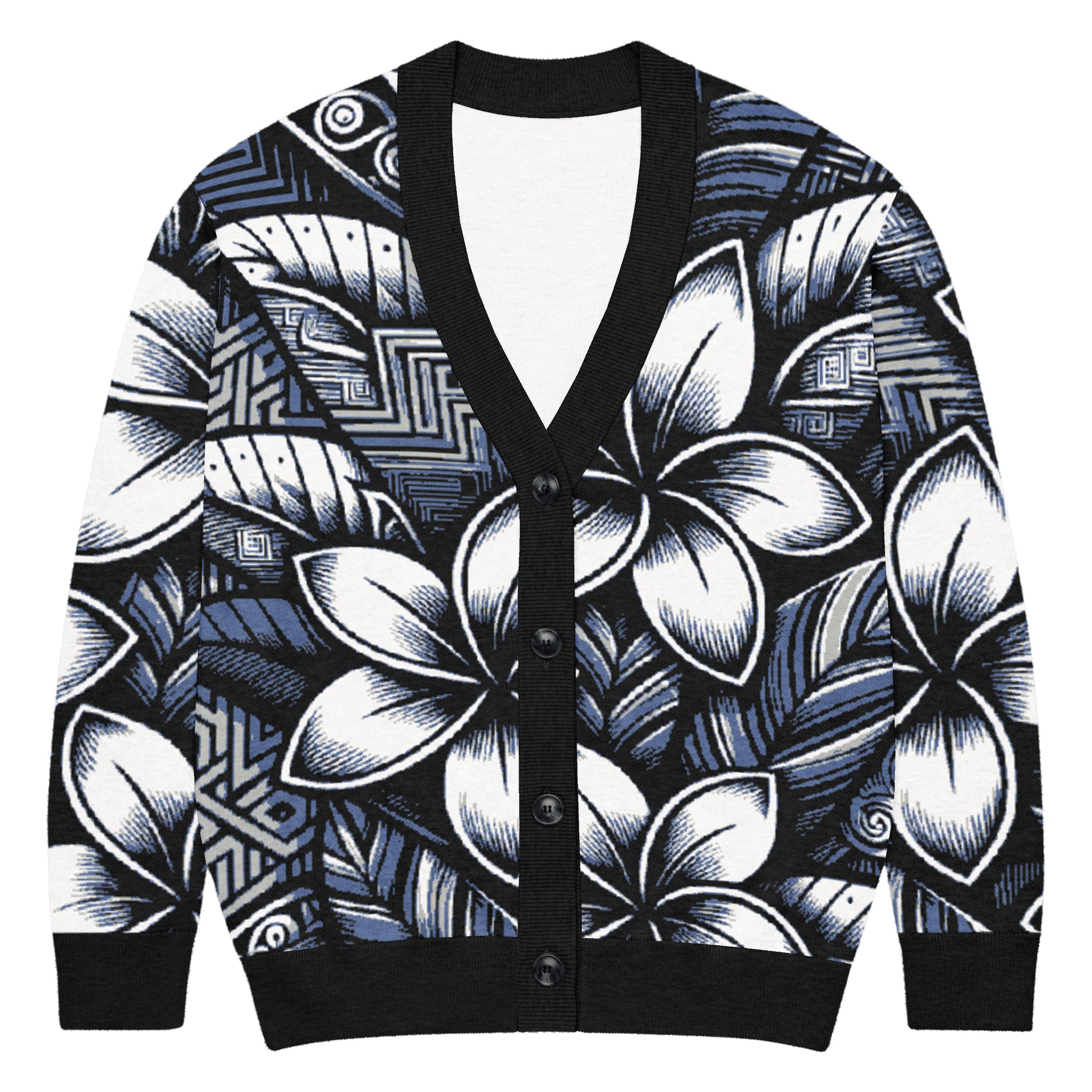Pua 'Uli'uli Knitted cardigan Cardigan Pa'akai & Kukui 2XL