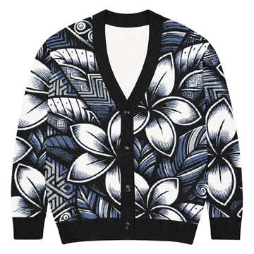 Pua 'Uli'uli Knitted cardigan Cardigan Pa'akai & Kukui 3XL