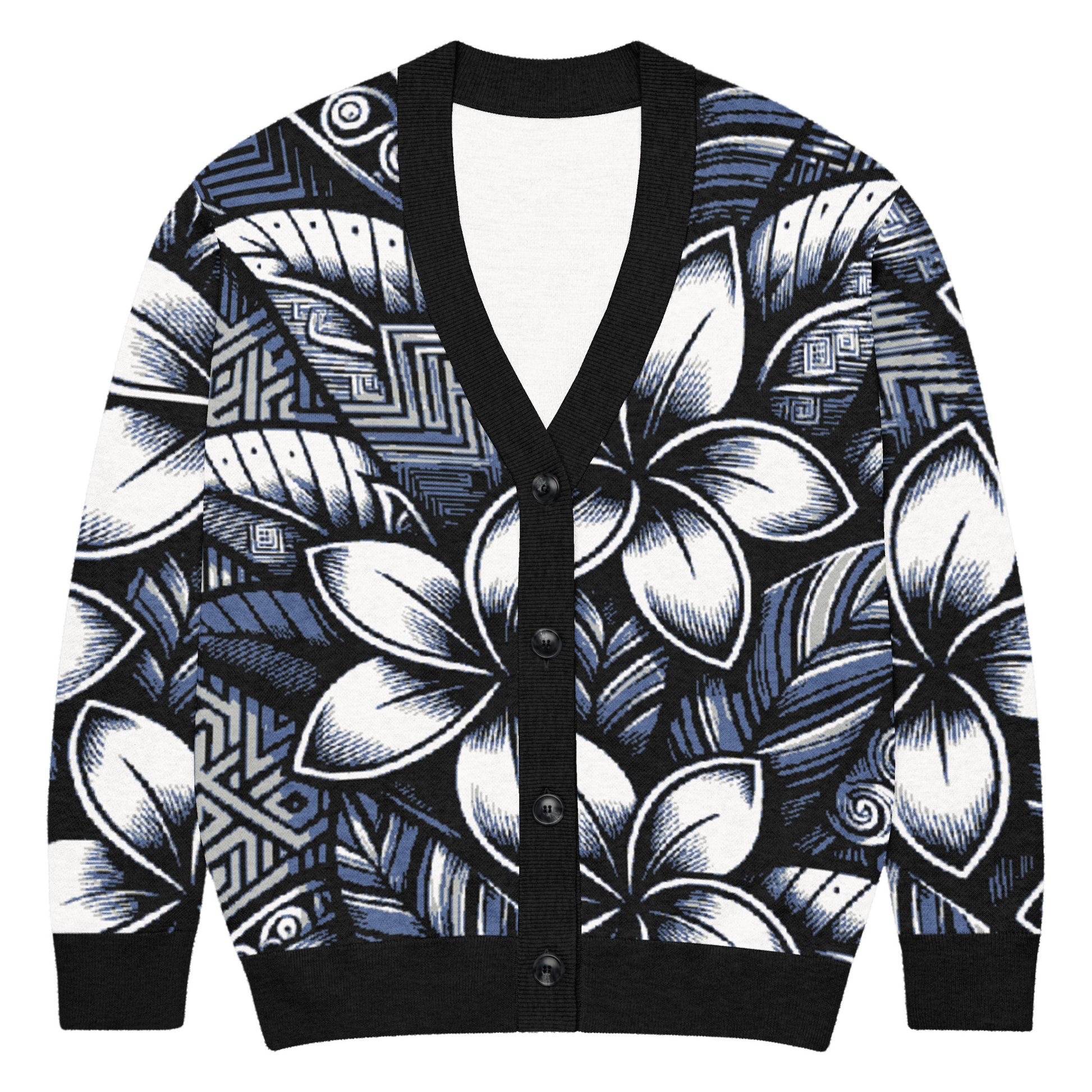 Pua 'Uli'uli Knitted cardigan Cardigan Pa'akai & Kukui XL