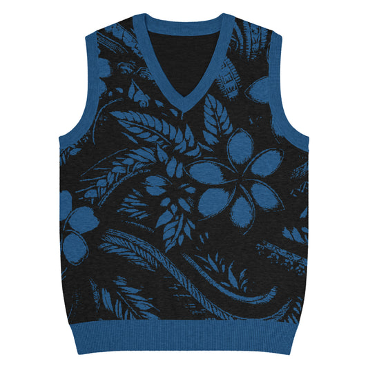 Pua 'Ele'ele Knit V-neck vest Knitted V-Neck Vest Pa'akai & Kukui 3XL