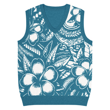 Loke Keʻokeʻo Knit V-neck vest Knitted V-Neck Vest Pa'akai & Kukui XS