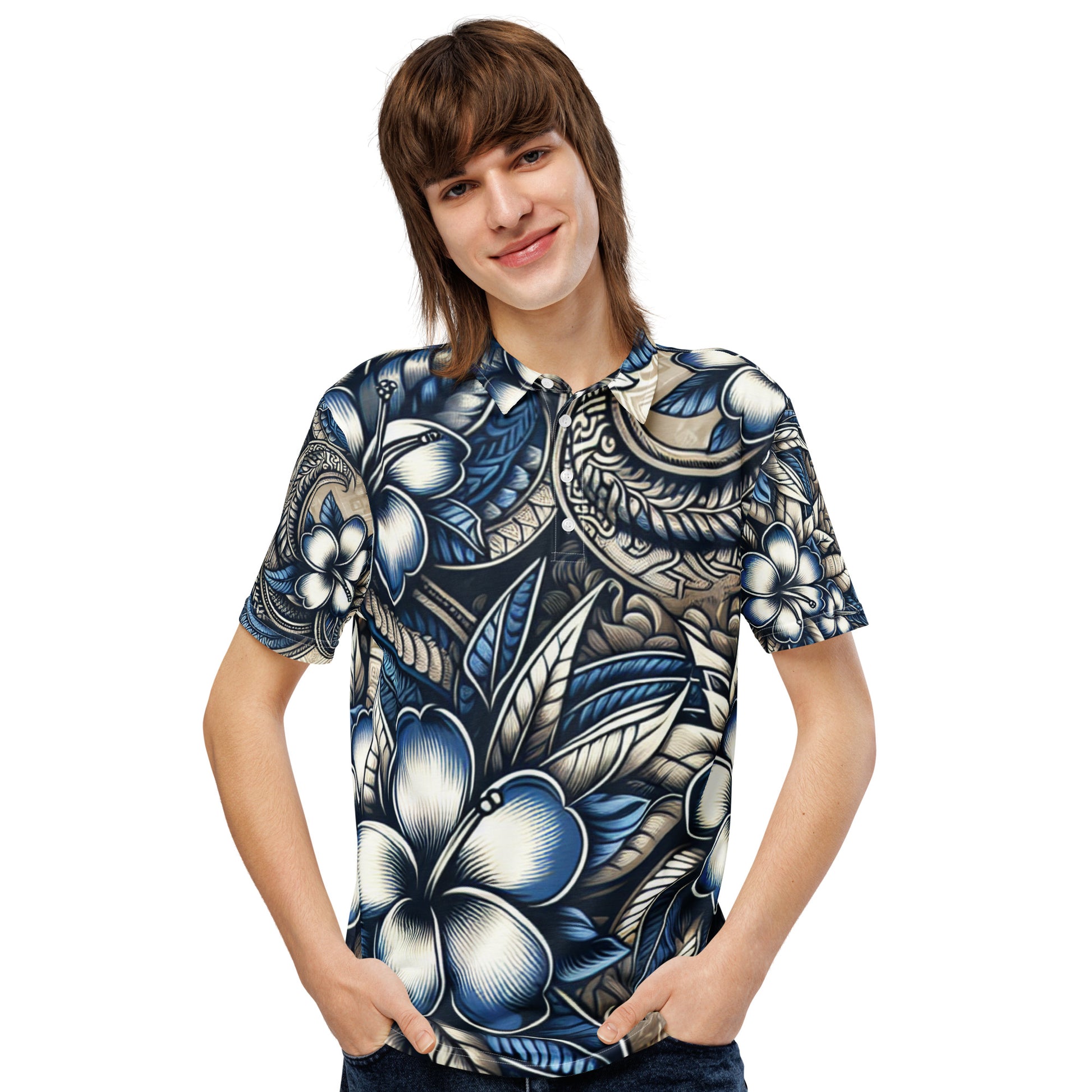 Loke Keʻokeʻo - Men’s slim fit polo Polo Pa'akai & Kukui