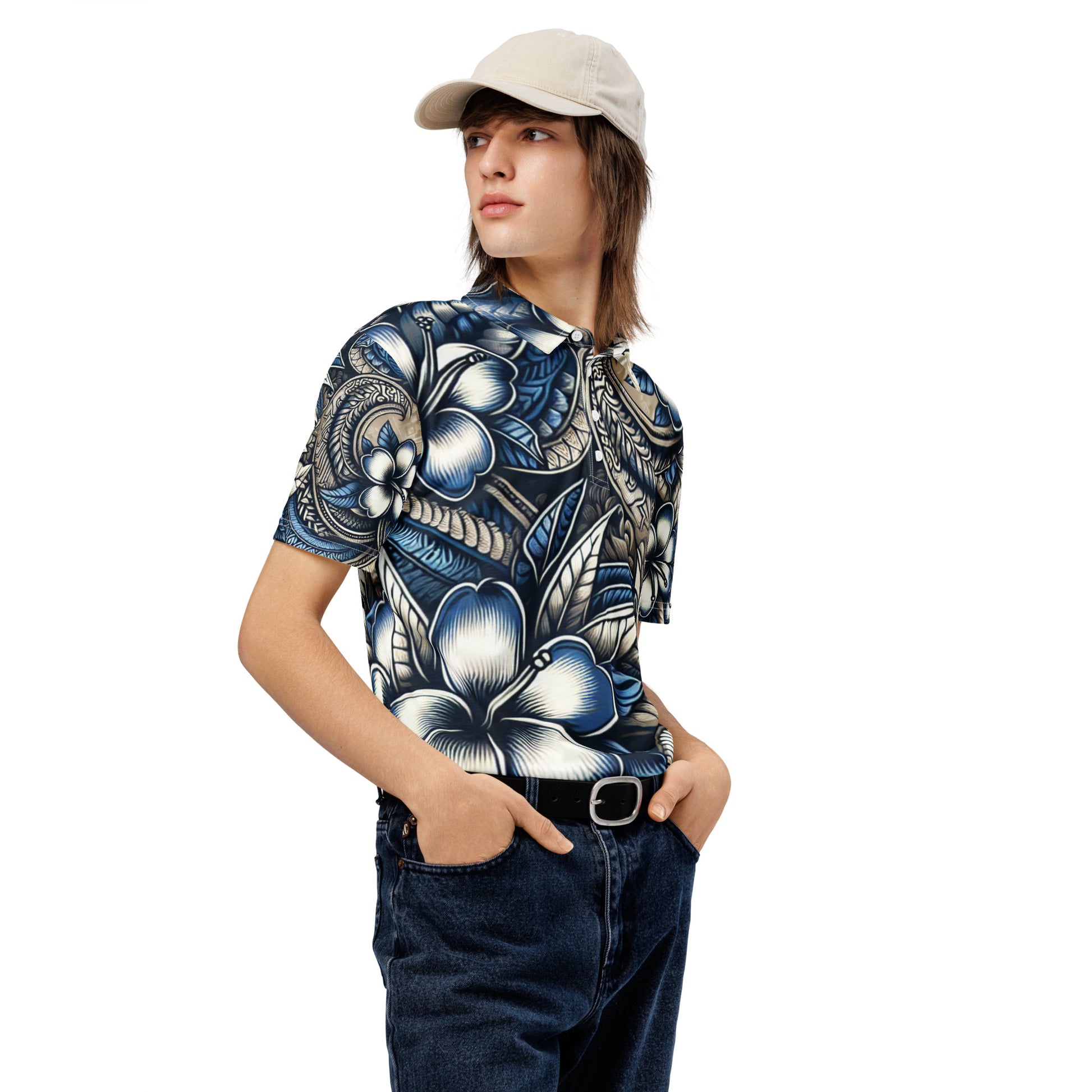 Loke Keʻokeʻo - Men’s slim fit polo Polo Pa'akai & Kukui