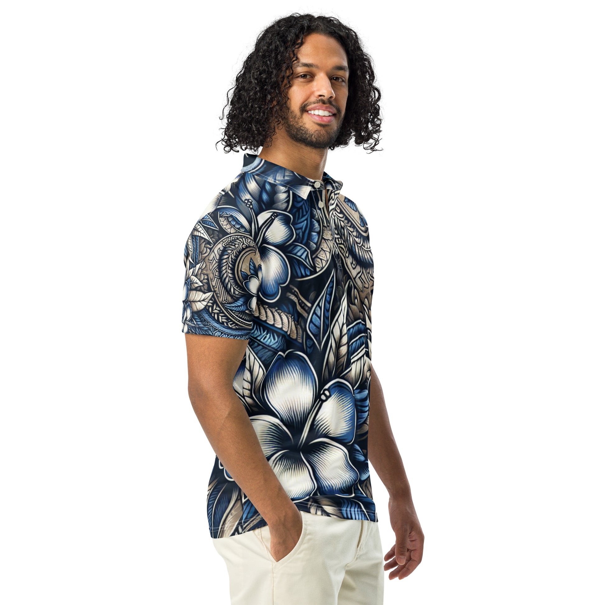 Loke Keʻokeʻo - Men’s slim fit polo Polo Pa'akai & Kukui