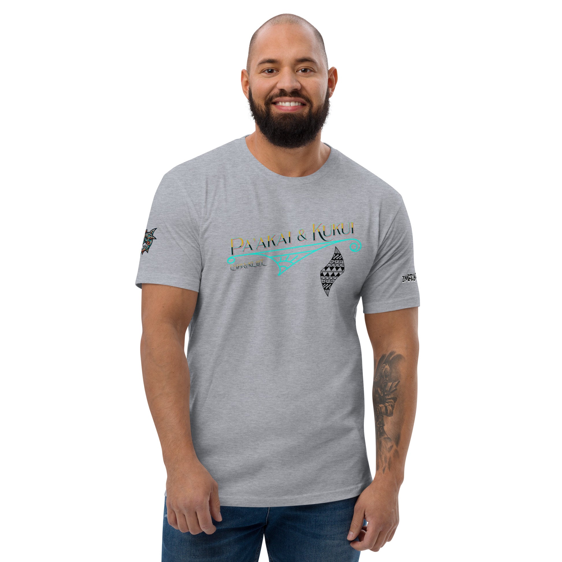 Paʻakai Filigree Hawaiian Fitted T-Shirt — Polynesian Streetwear Premium Tee T-shirt Pa'akai & Kukui Heather Grey S