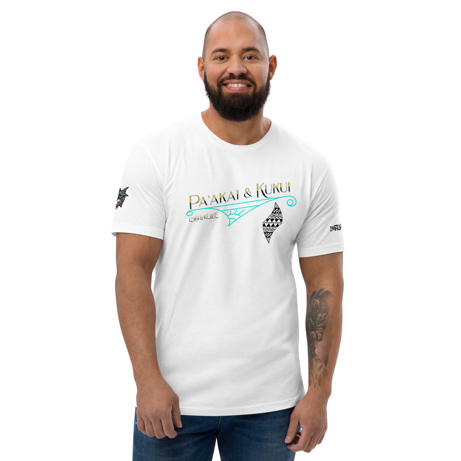 Paʻakai Filigree Hawaiian Fitted T-Shirt — Polynesian Streetwear Premium Tee T-shirt Pa'akai & Kukui White S