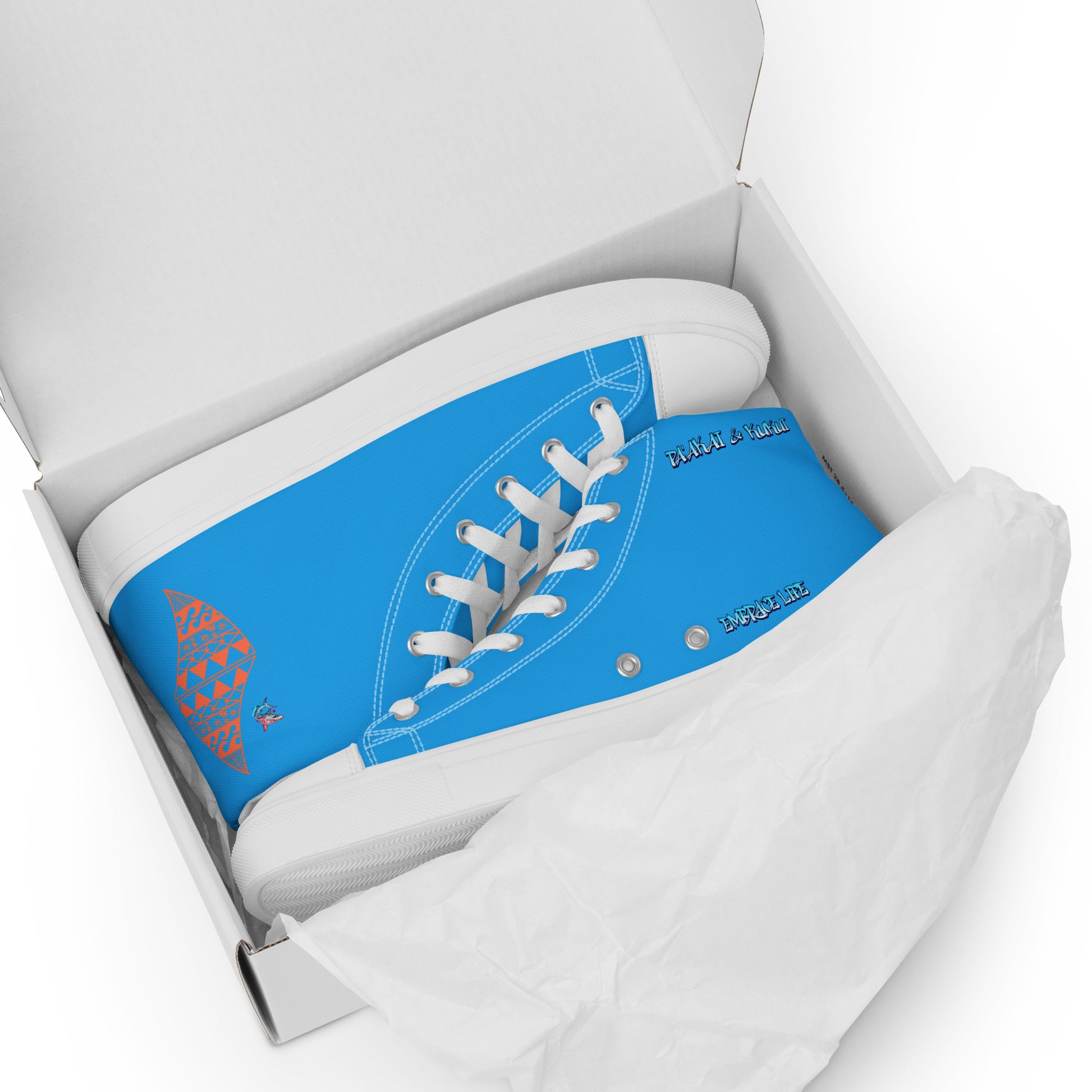 Pa'akai & Kukui Logo Men’s high top canvas shoes Men's High Top Canvas Shoes Pa'akai & Kukui